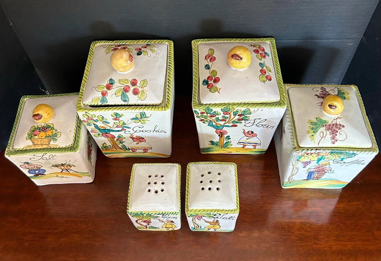 Vintage Italian Canister Set - 5 Piece Set - 3
