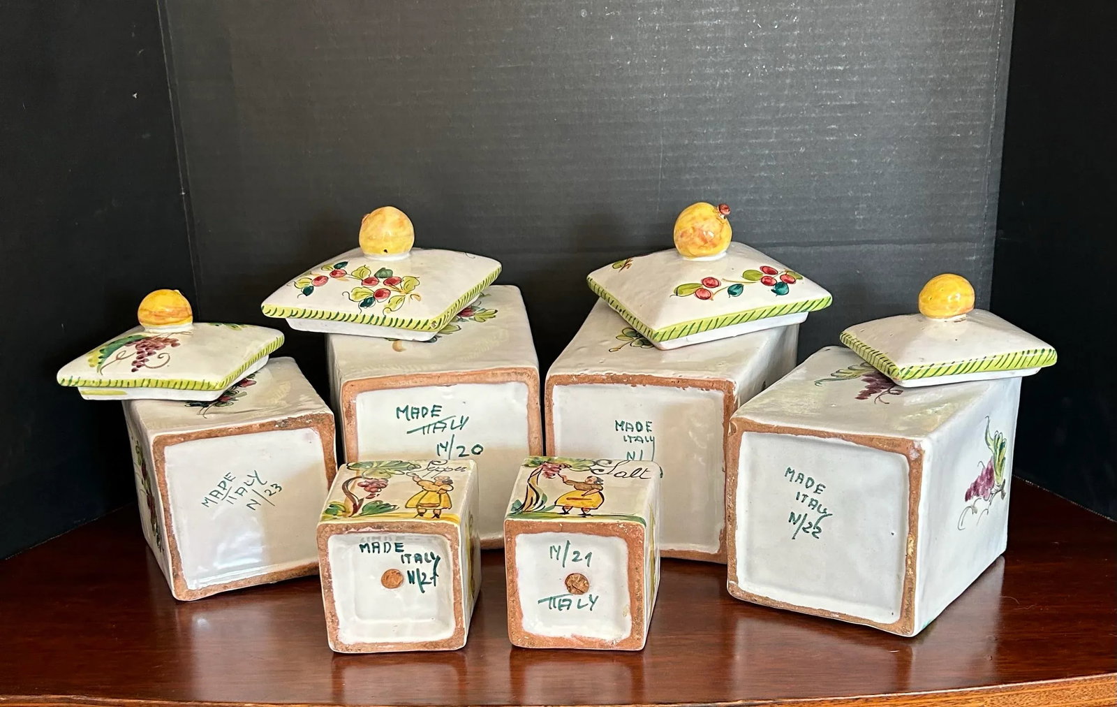 Vintage Italian Canister Set - 5 Piece Set - 4