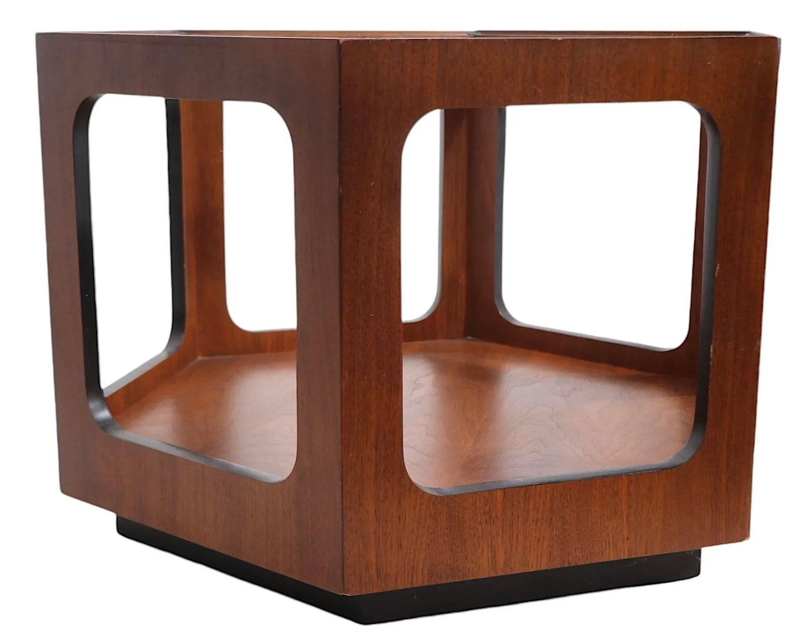 Mid Century Hexagonal Glass Top End Table by Lane Furniture C 1950/60's - 6