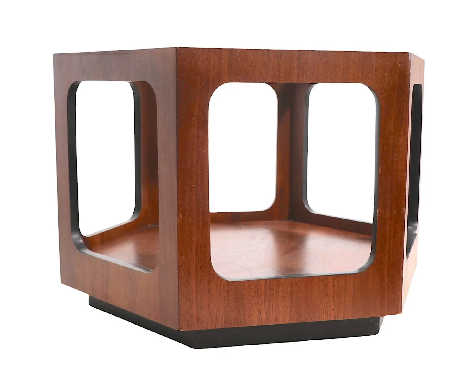 Mid Century Hexagonal Glass Top End Table by Lane Furniture C 1950/60's - 7