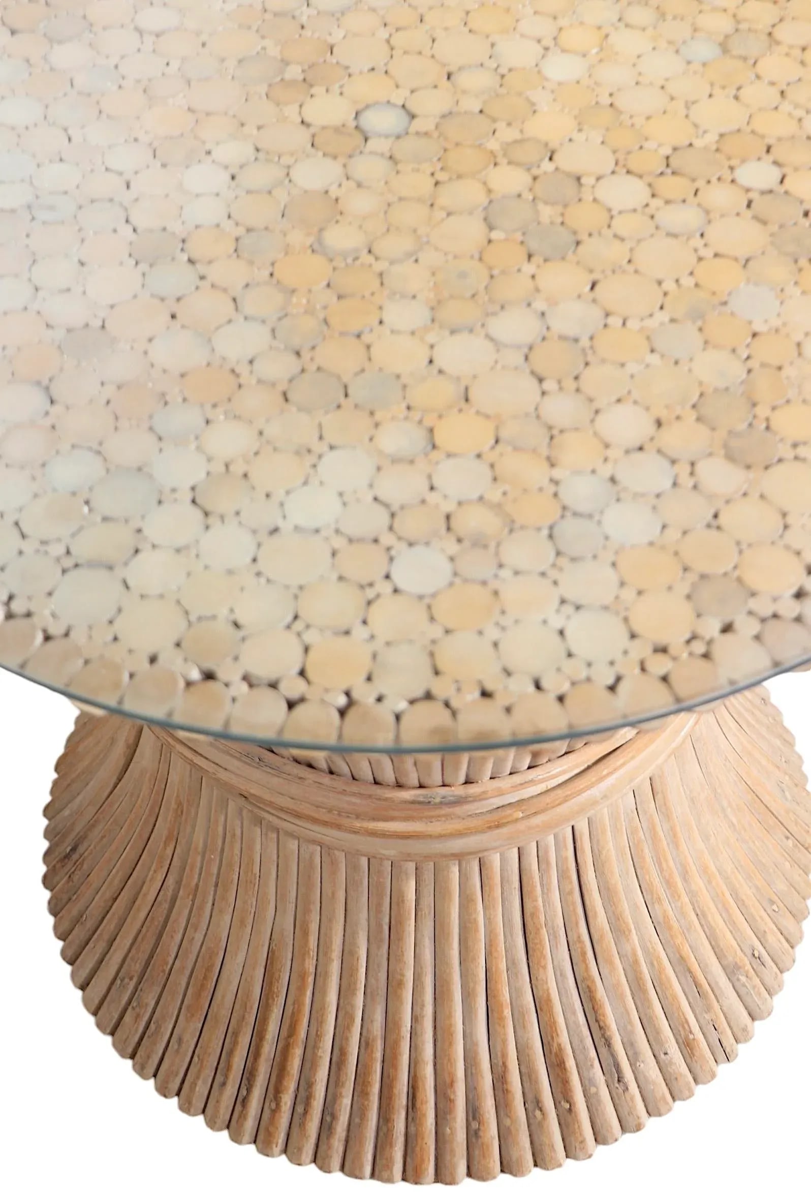 Hourglass Form Bamboo Side, End Table by McGuire - 6