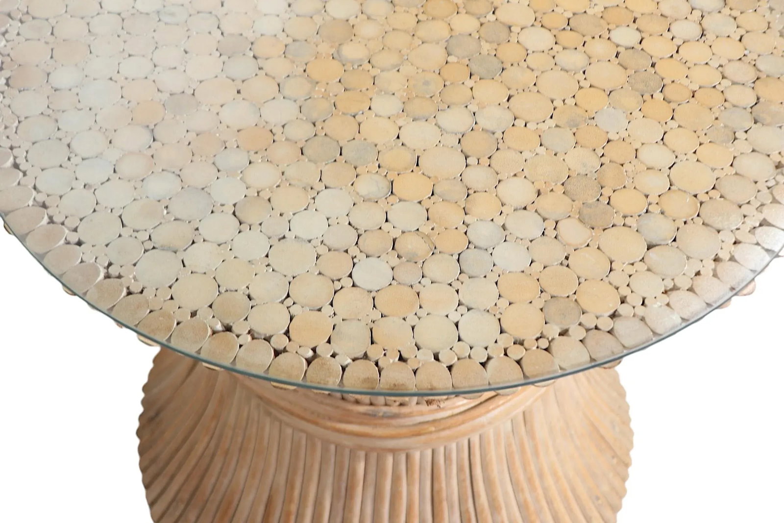 Hourglass Form Bamboo Side, End Table by McGuire - 7