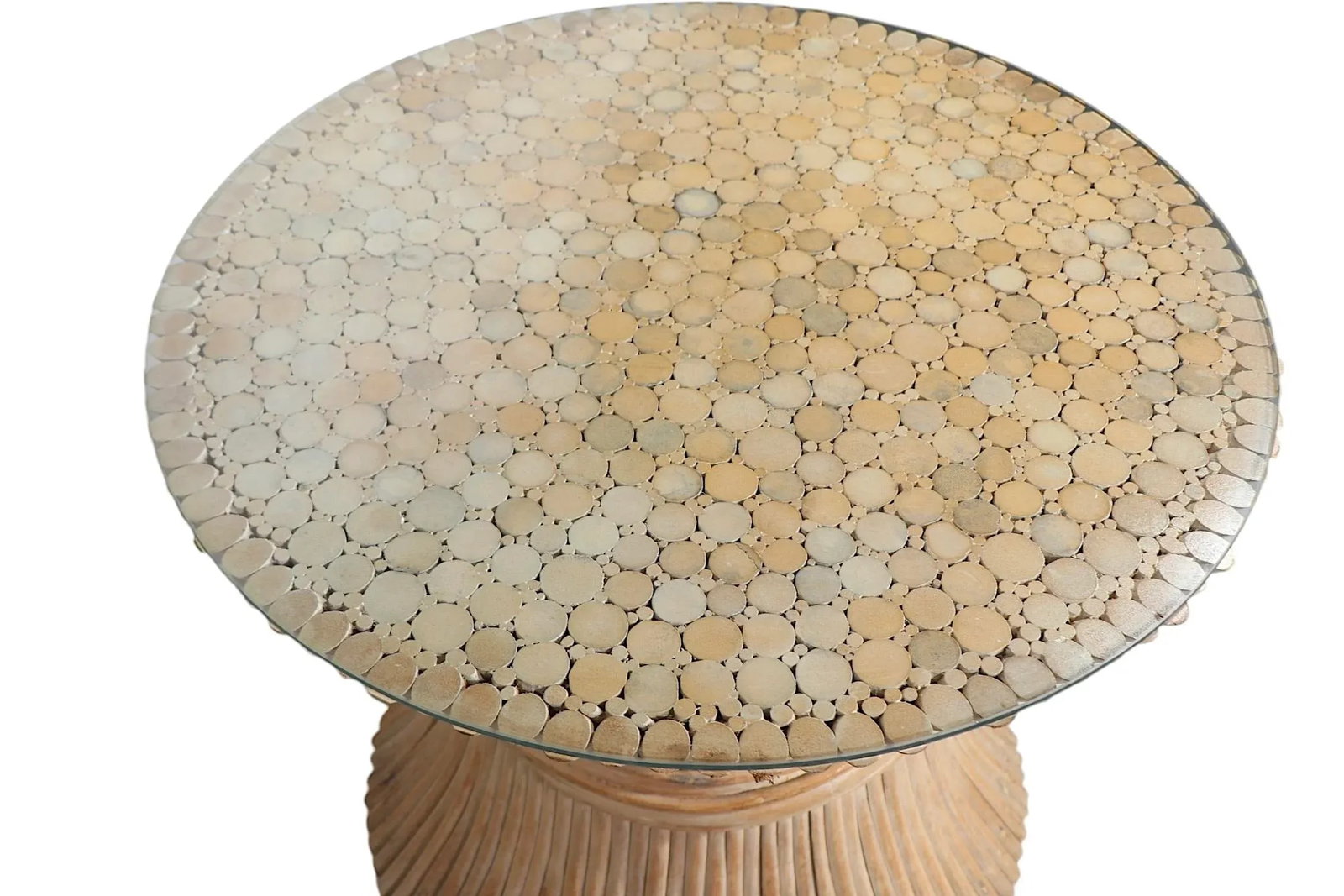 Hourglass Form Bamboo Side, End Table by McGuire - 9