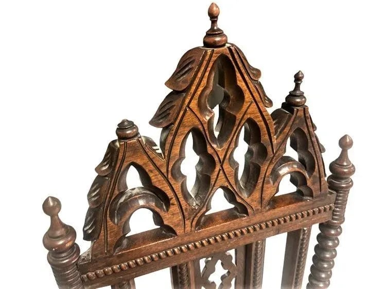 Late 19th Century Mahogany Gothic Revival Accent Chairs - a Pair - 3