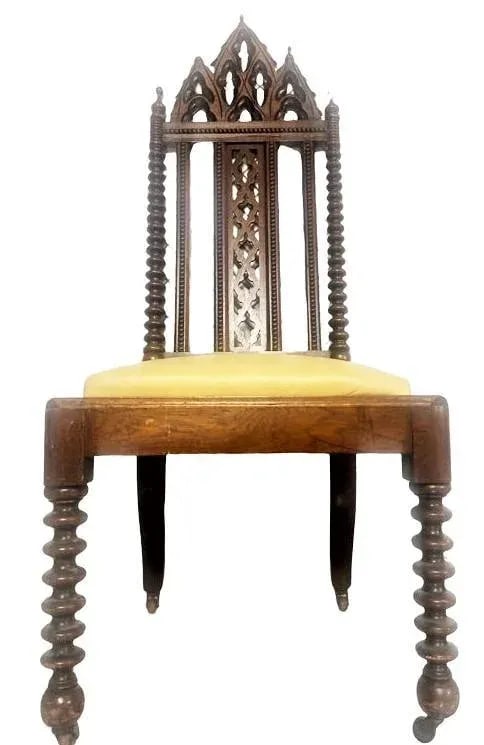 Late 19th Century Mahogany Gothic Revival Accent Chairs - a Pair - 5
