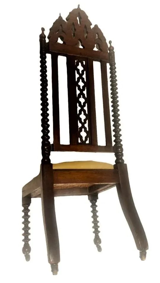 Late 19th Century Mahogany Gothic Revival Accent Chairs - a Pair - 6