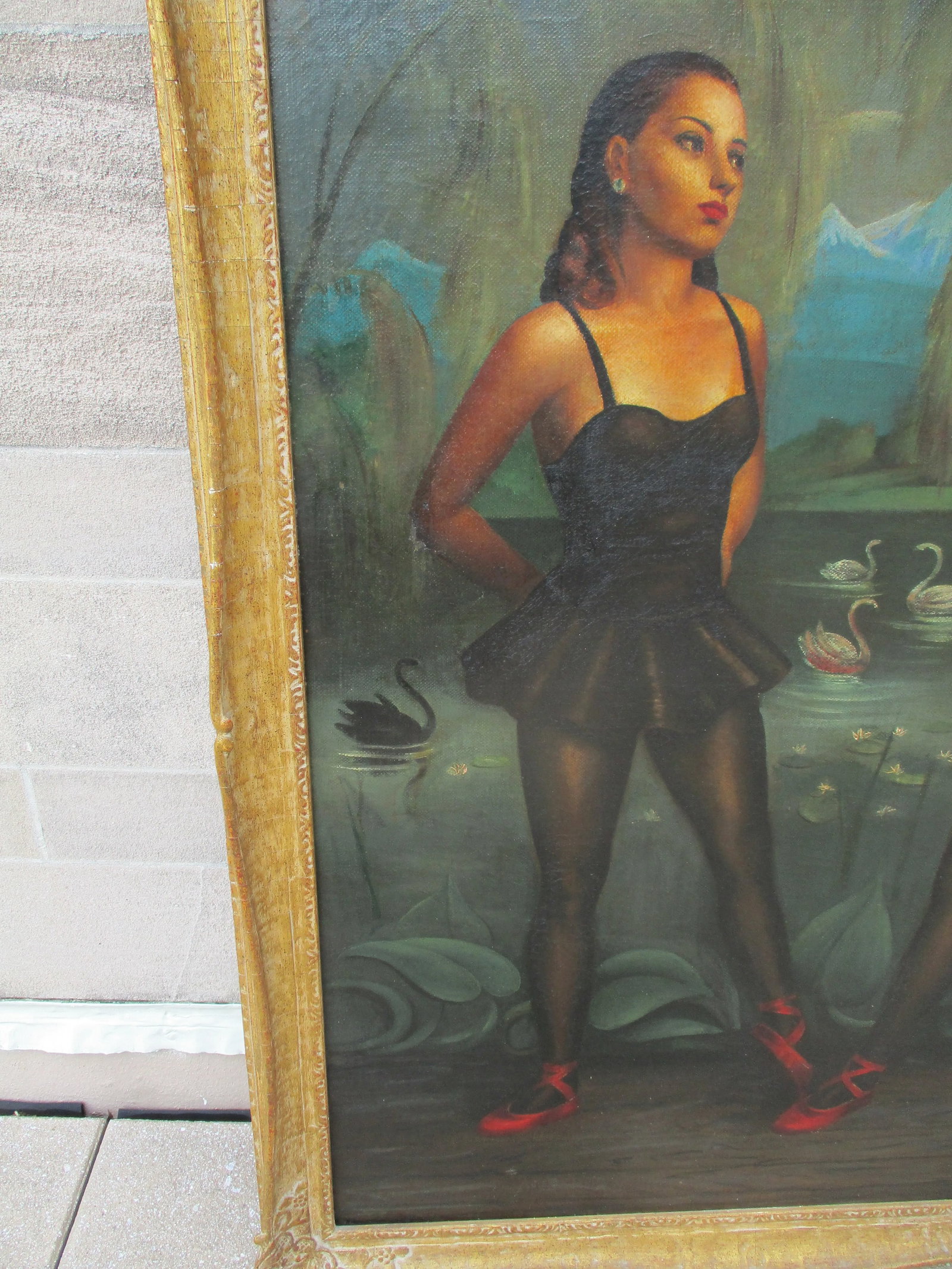 Black Swans Painting by June Cameron Circa 70s' - 4