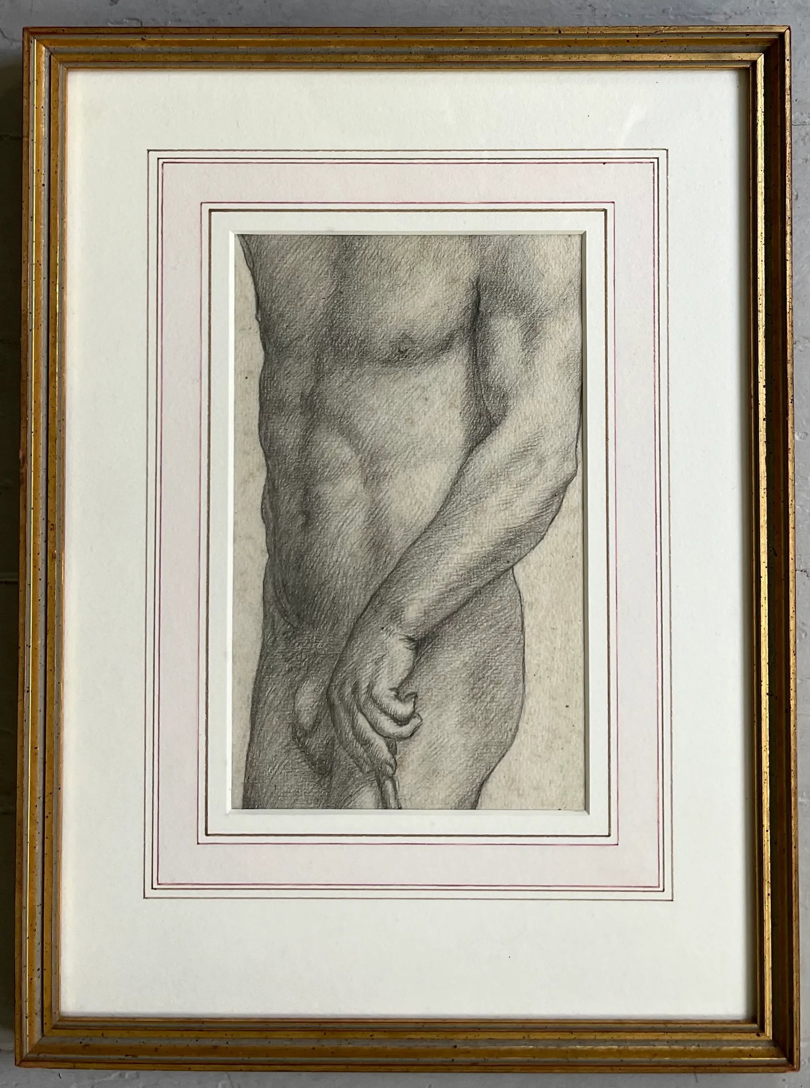 Sir Charles Holroyd (English 1861 - 1917) Antique 19th Century Pencil Drawing of a Nude Male Torso - 4