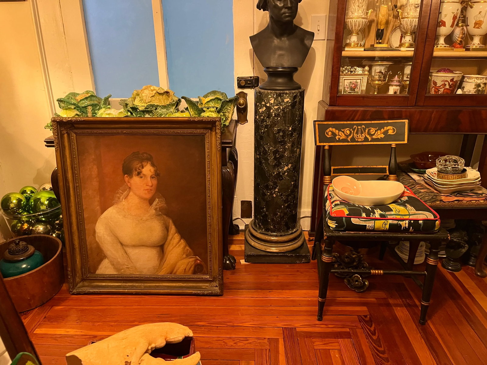 Antique Early 19th Century American Federal Oil Painting Portrait of a Woman - 6