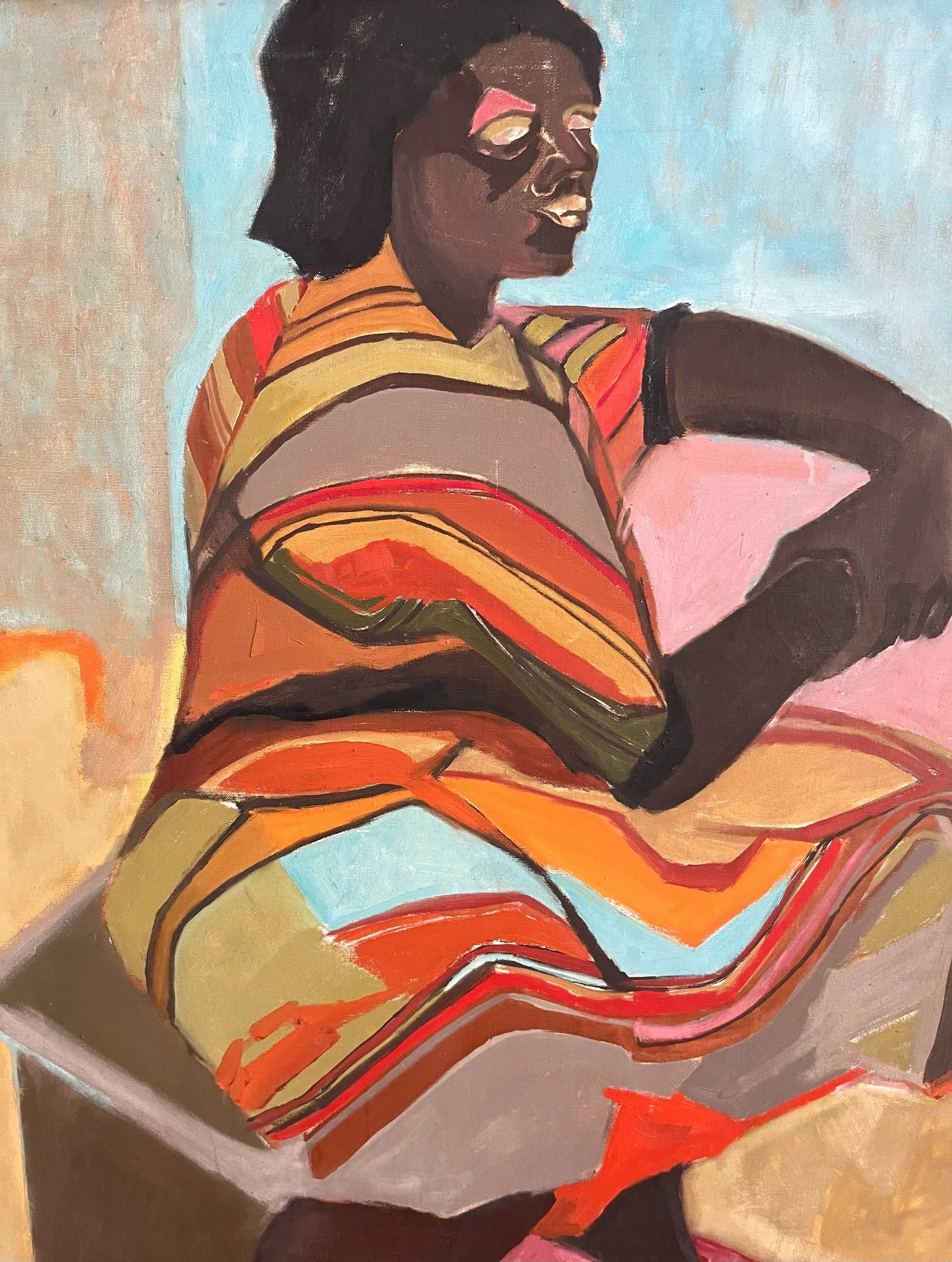 Contemporary Oil Painting of a Seated Woman - 3
