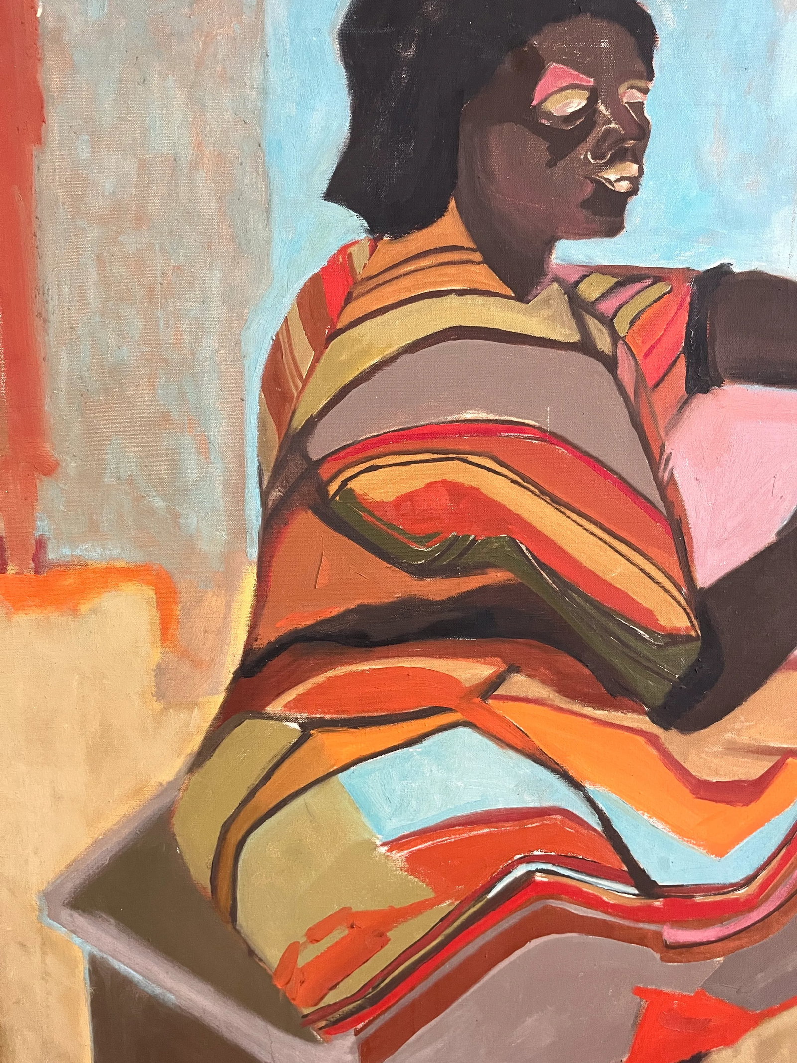 Contemporary Oil Painting of a Seated Woman - 4