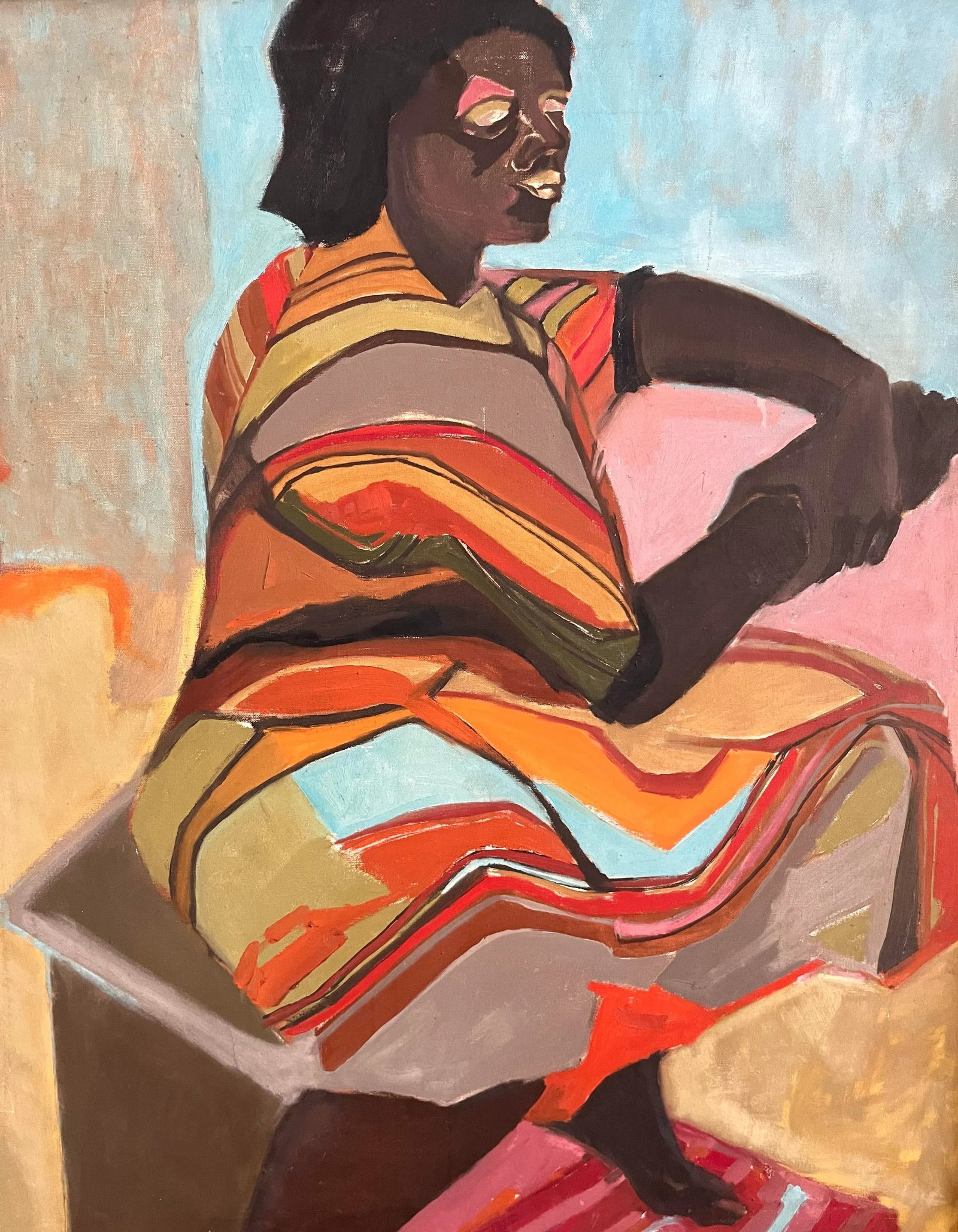 Contemporary Oil Painting of a Seated Woman - 5