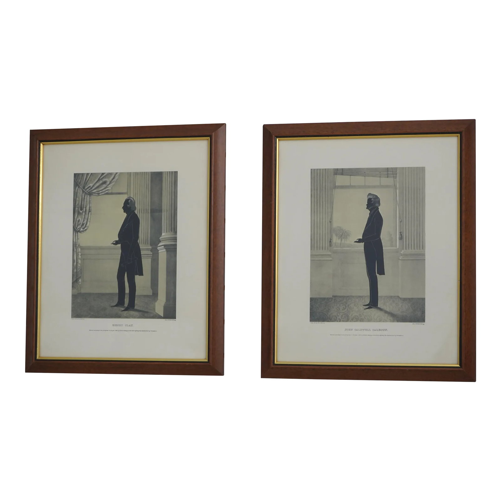 Pair State Representatives Calhoon & Clay Framed Silhouettes (1 of 12)