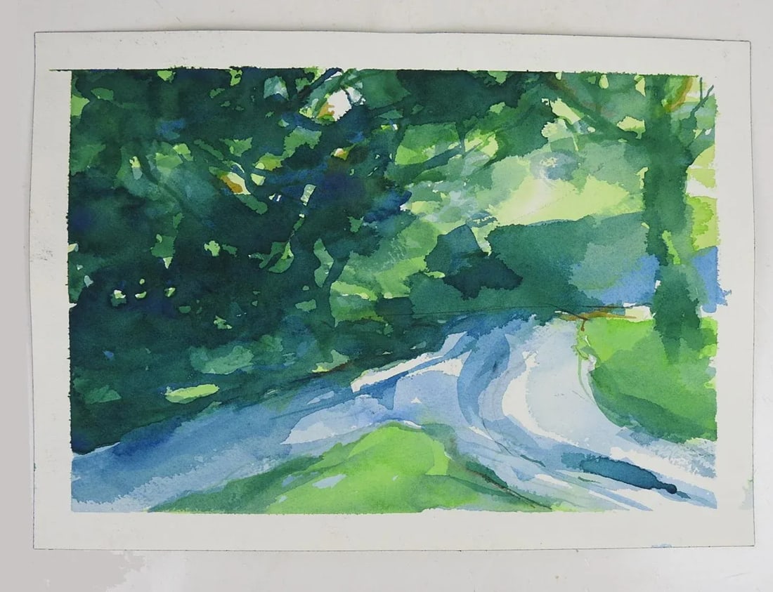 Late 20th Century Impressionist House and Landscape Watercolor Painting - 4