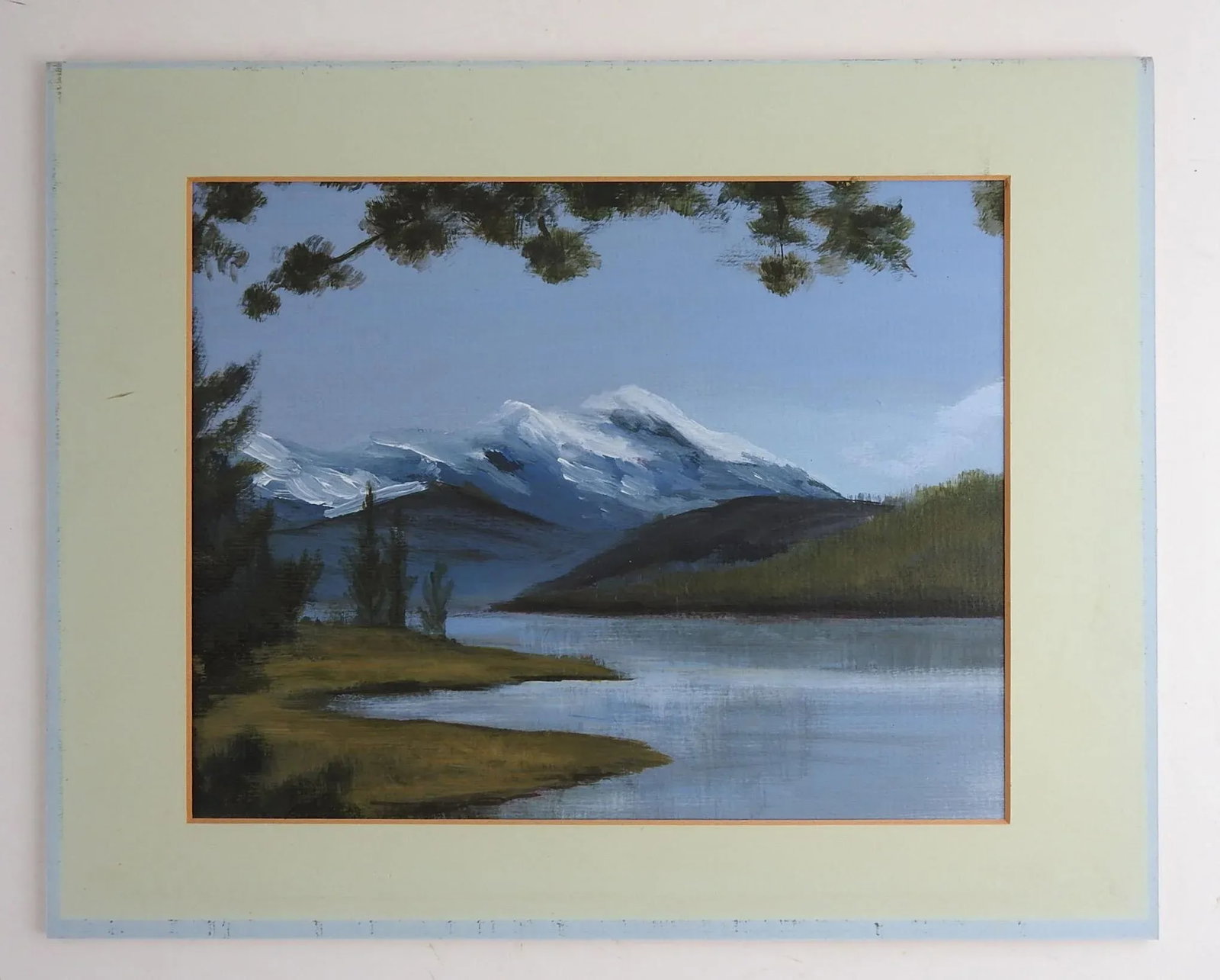 Mid 20th Century Mountain Lake Landscape Painting - 2
