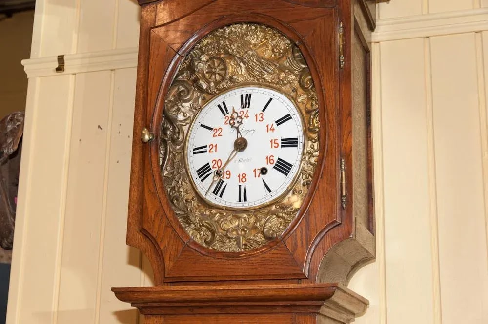 French Antique Oak Long Case Clock - 4