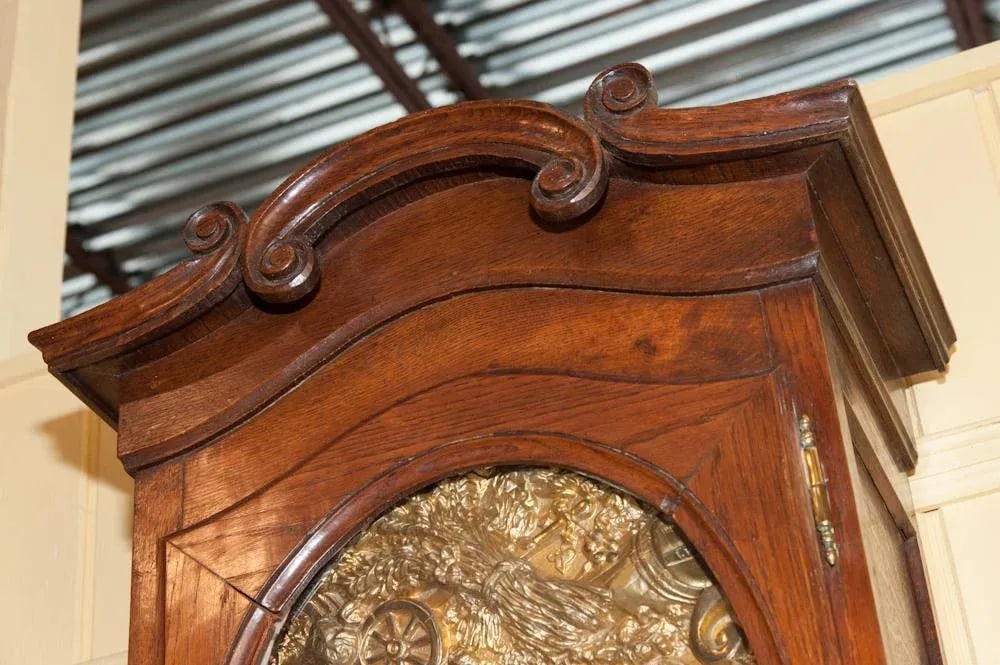 French Antique Oak Long Case Clock - 7