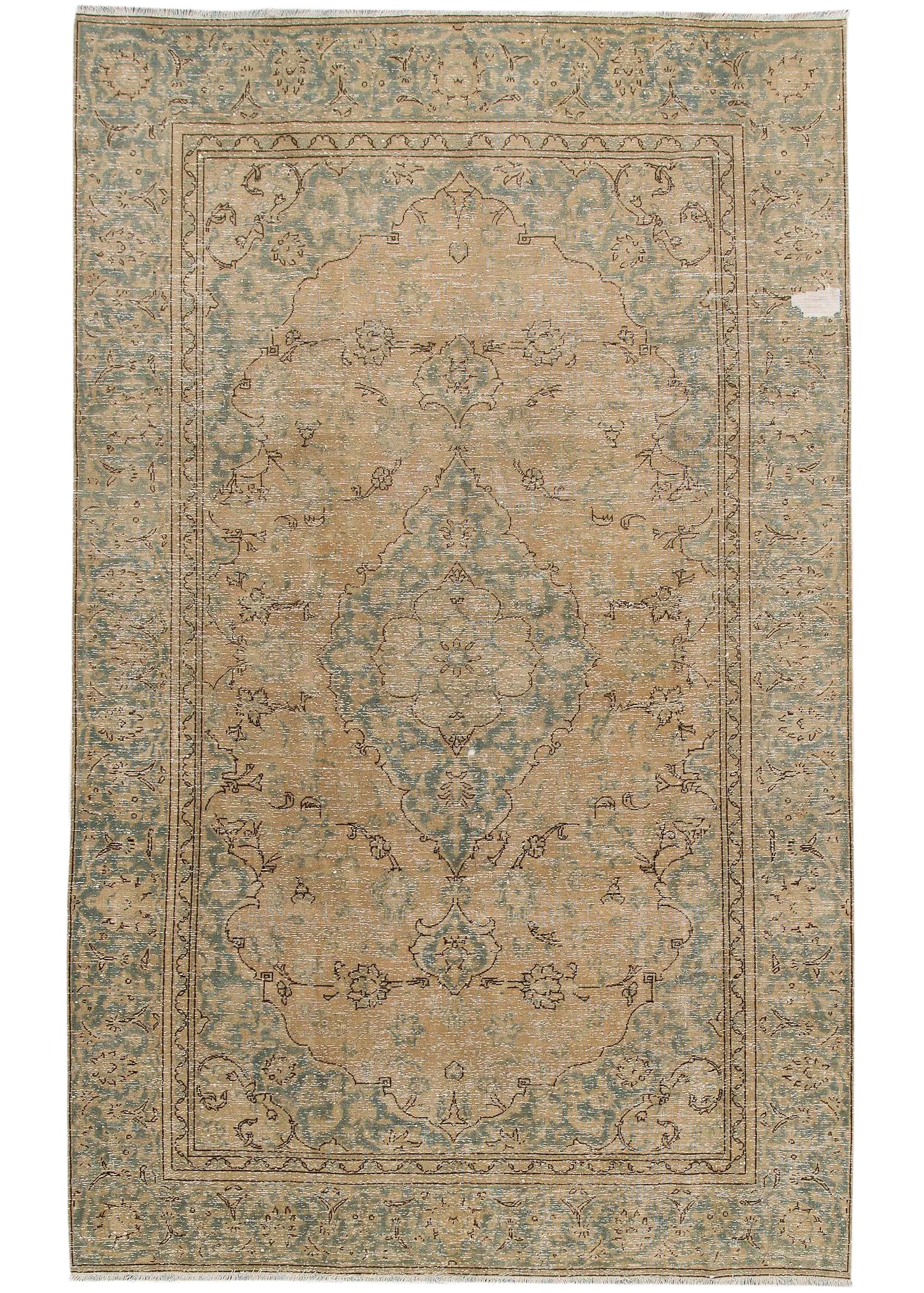 Vintage Distressed Persian Tabriz Rug (1 of 6)