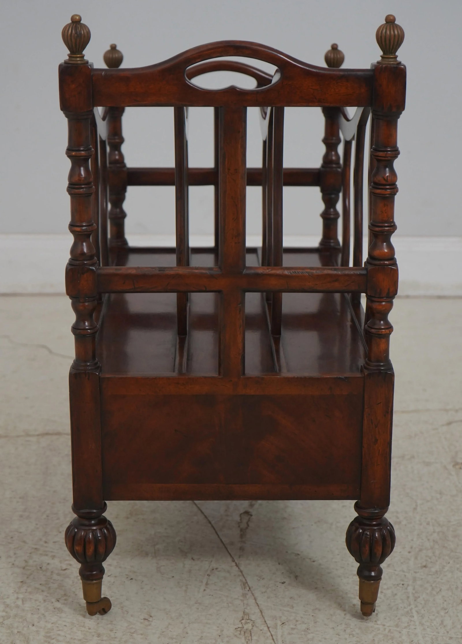 Jonathan Charles 1 Drawer Mahogany Canterbury Magazine Rack - 11