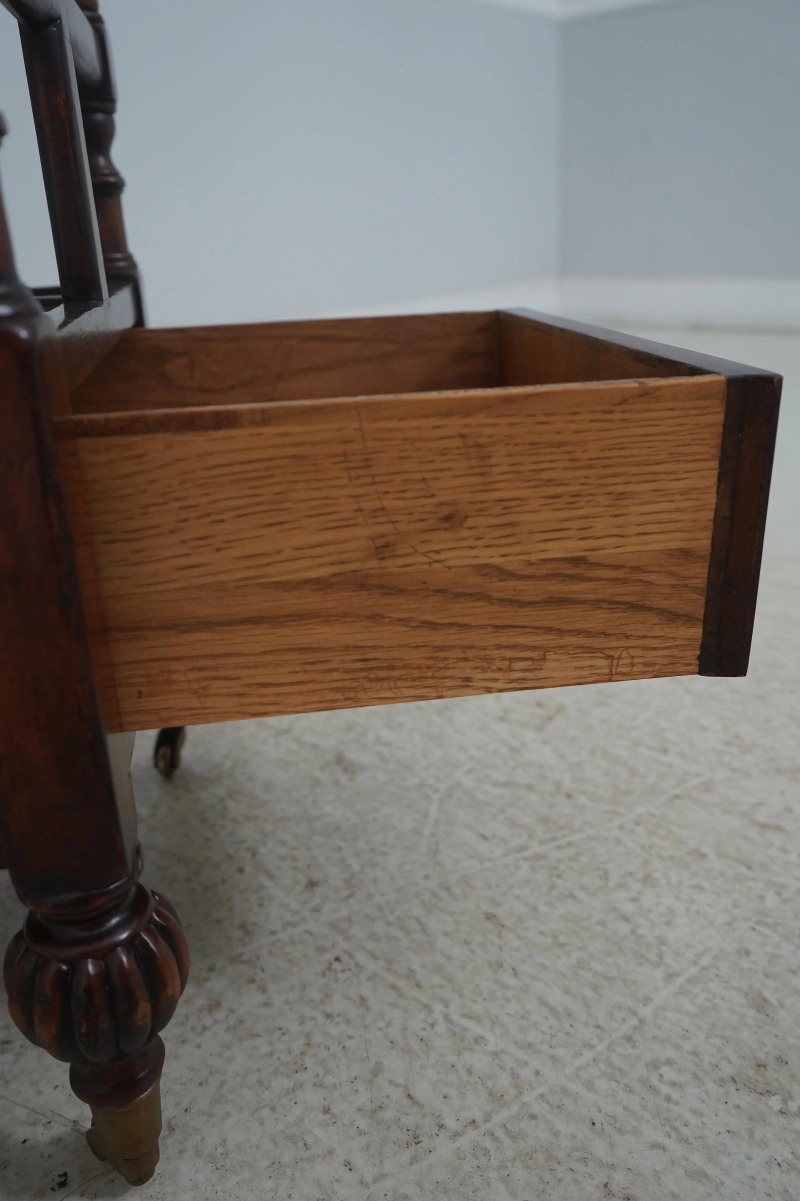 Jonathan Charles 1 Drawer Mahogany Canterbury Magazine Rack - 4