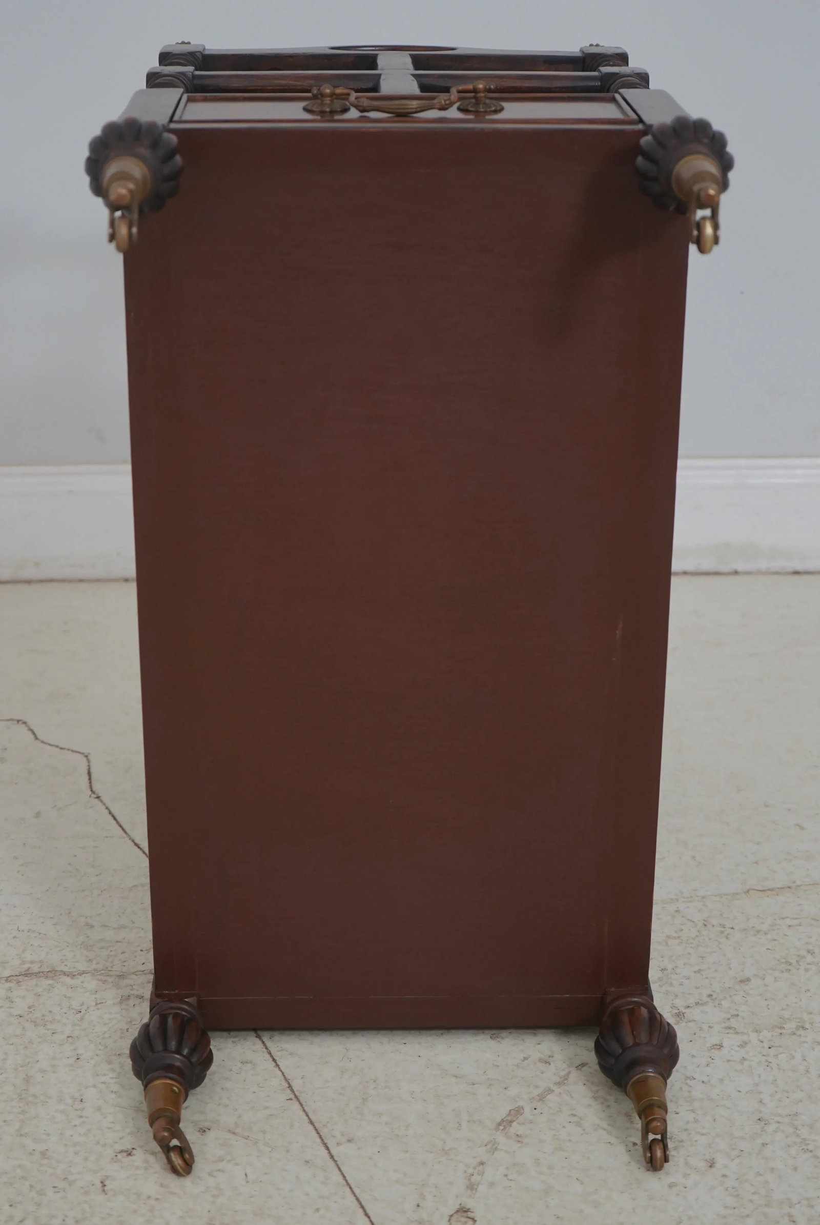 Jonathan Charles 1 Drawer Mahogany Canterbury Magazine Rack - 6