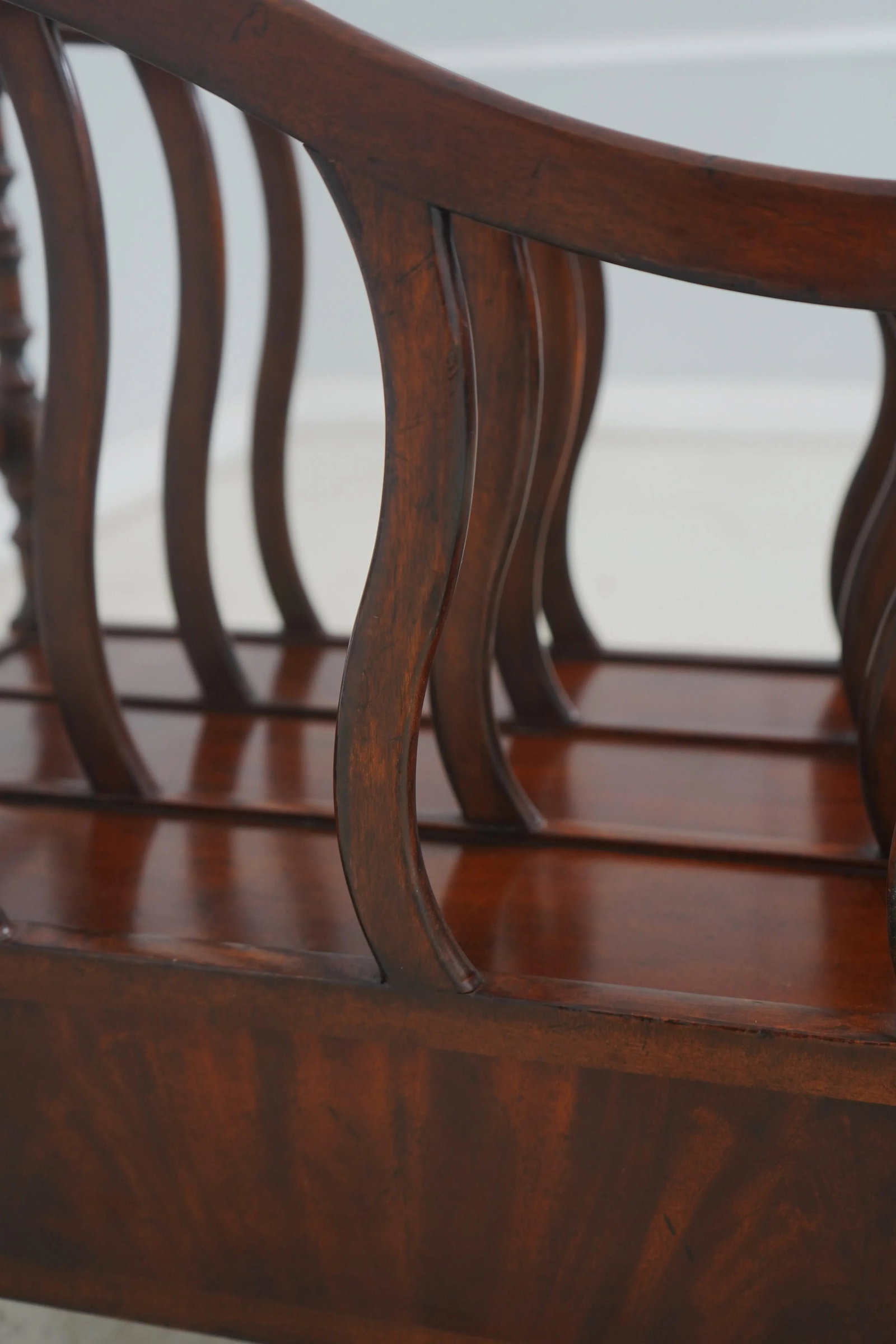 Jonathan Charles 1 Drawer Mahogany Canterbury Magazine Rack - 7