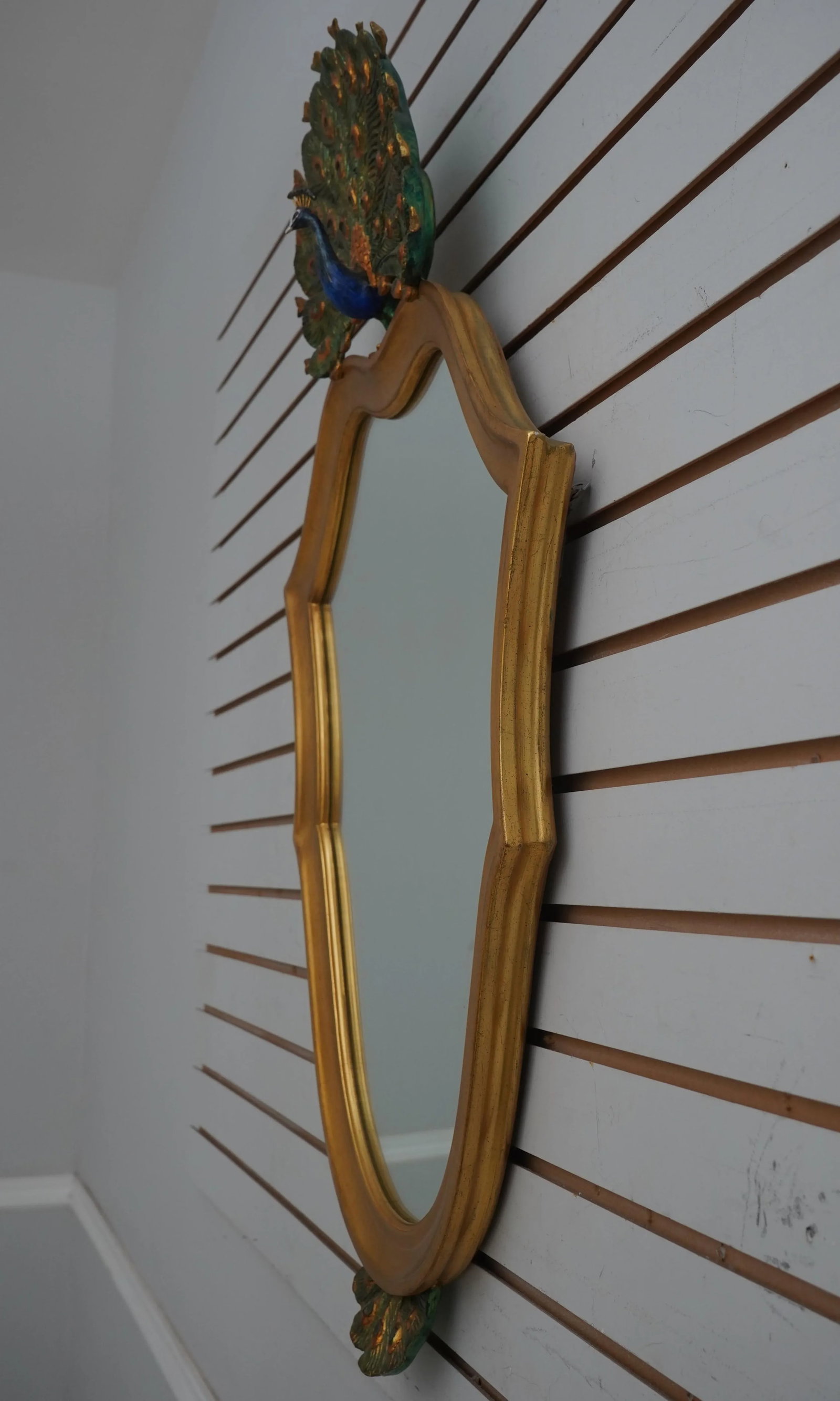 Carvers Guild Gold Frame Peacock Decorator Mirror - 2