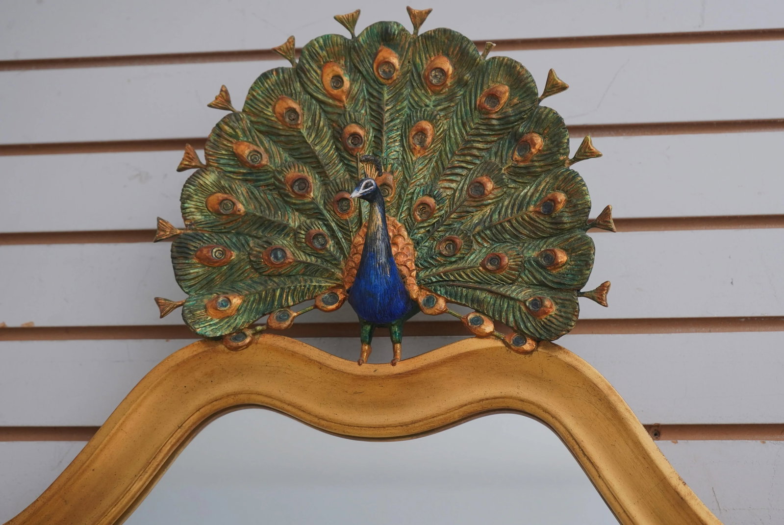 Carvers Guild Gold Frame Peacock Decorator Mirror - 3