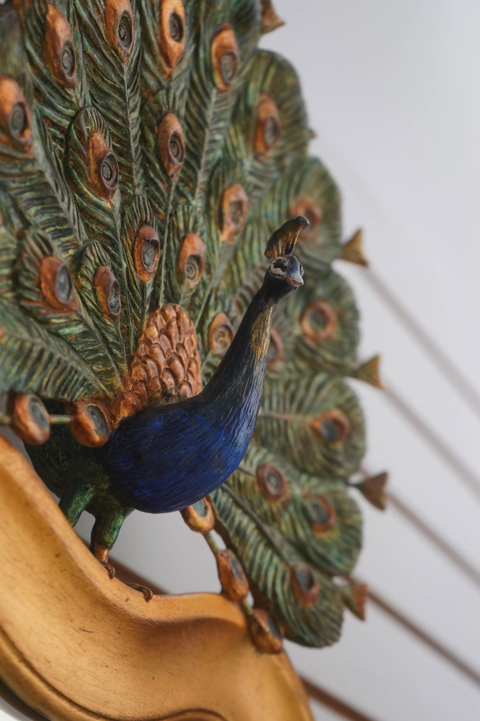 Carvers Guild Gold Frame Peacock Decorator Mirror - 6