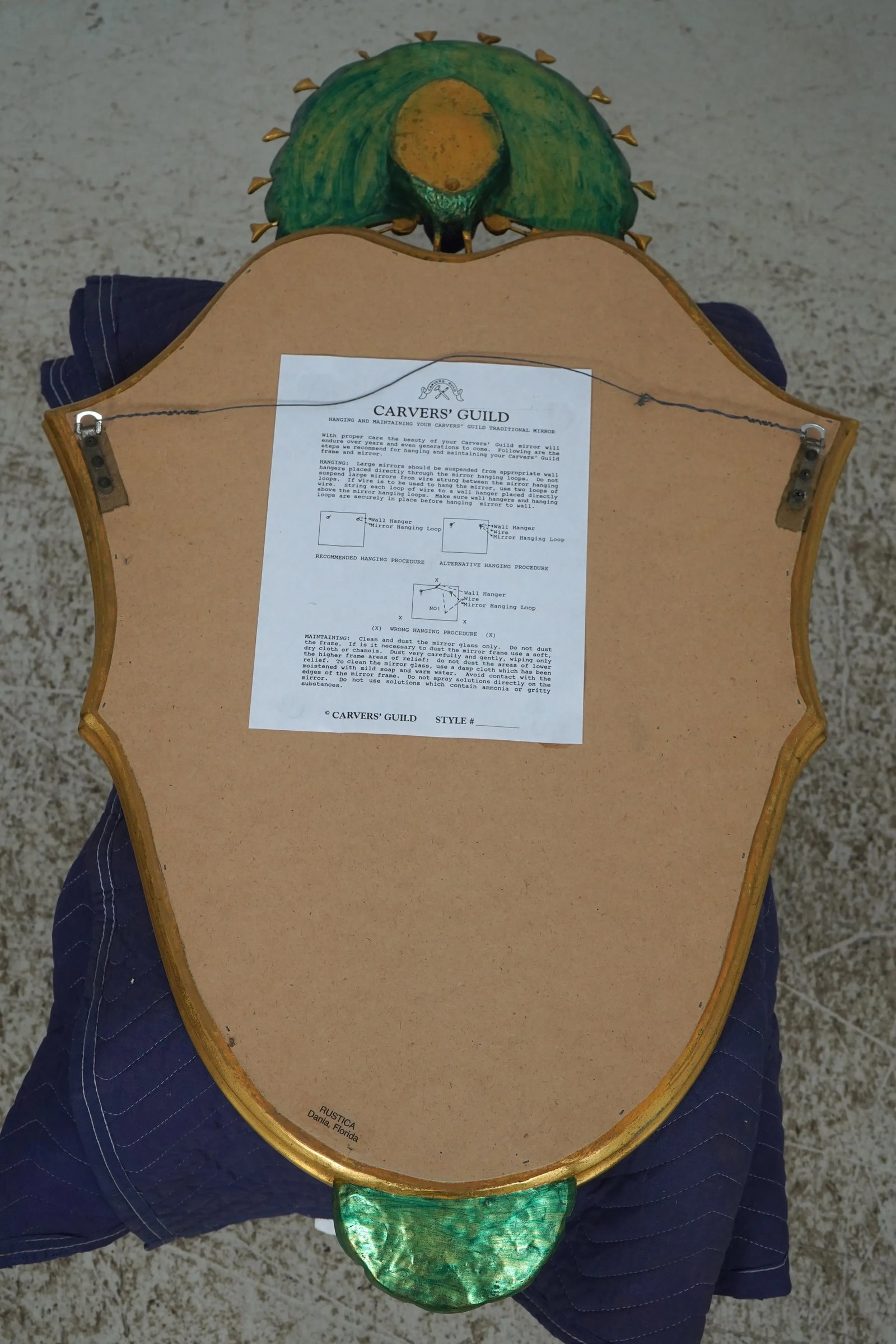 Carvers Guild Gold Frame Peacock Decorator Mirror - 9