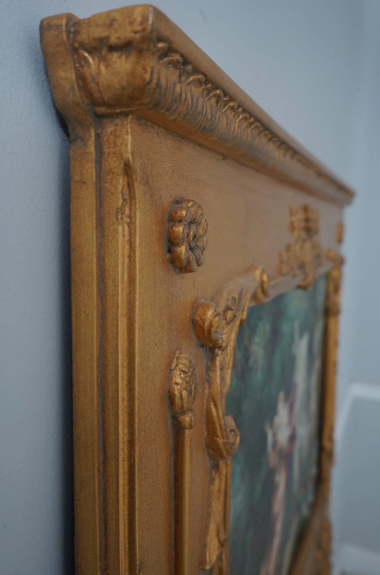 French Louis XV Trumeau Style Gold Mirror - 10