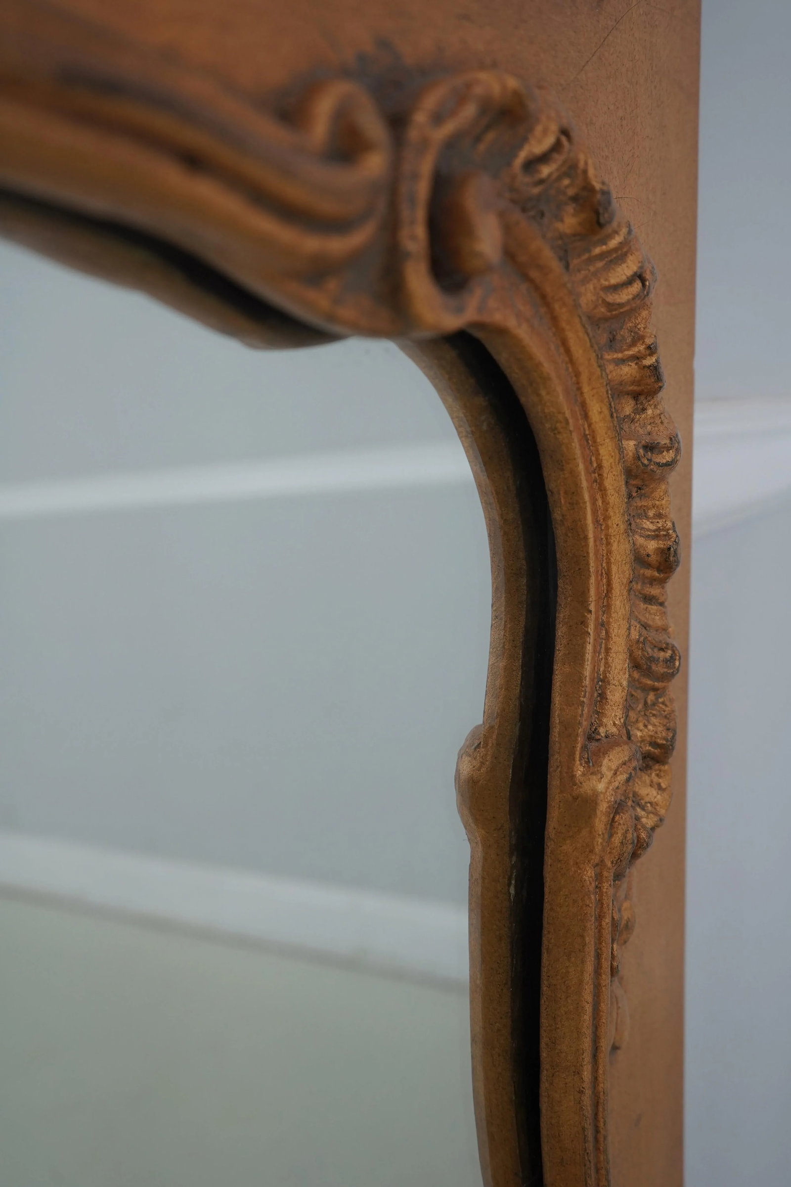 French Louis XV Trumeau Style Gold Mirror - 5