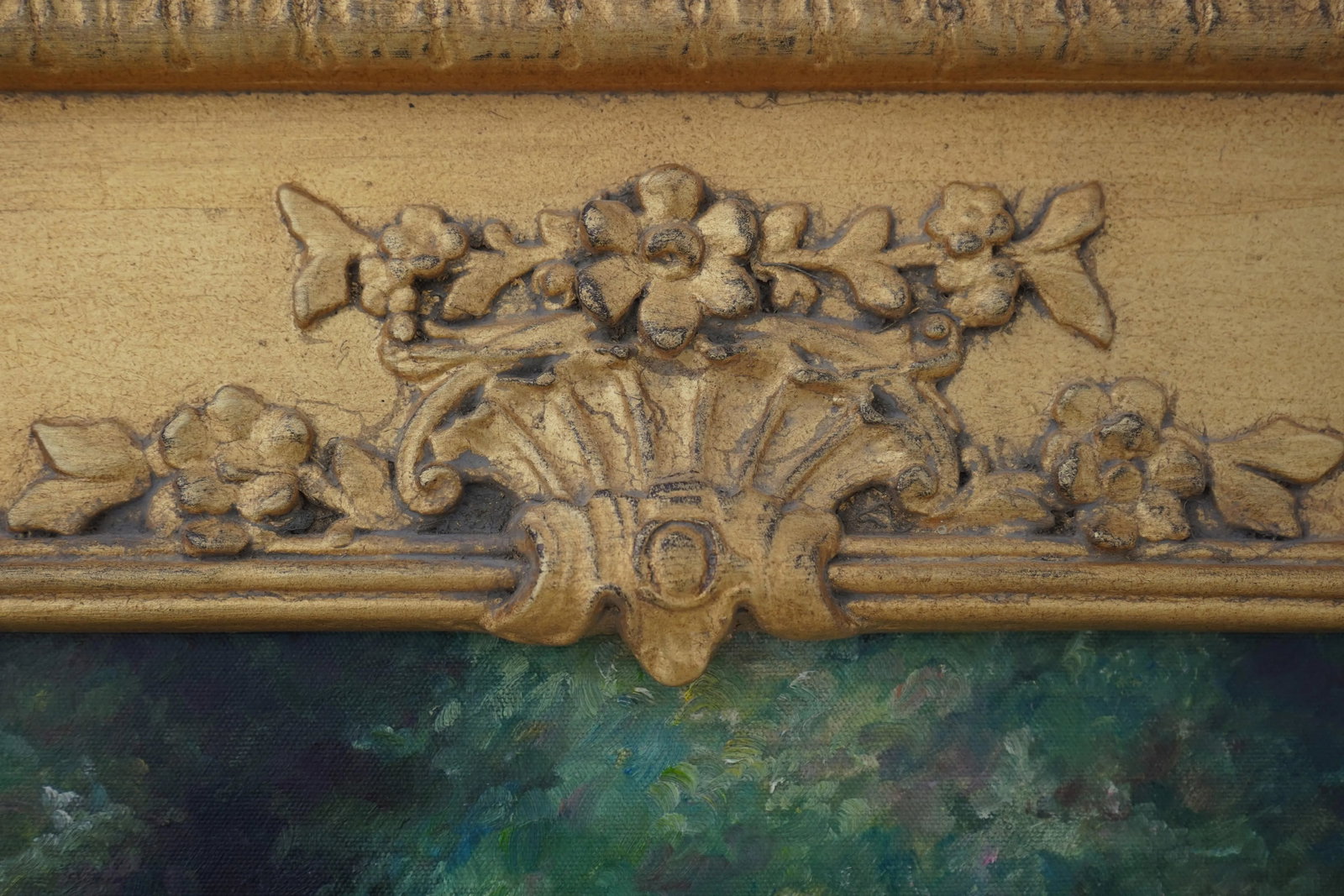 French Louis XV Trumeau Style Gold Mirror - 7