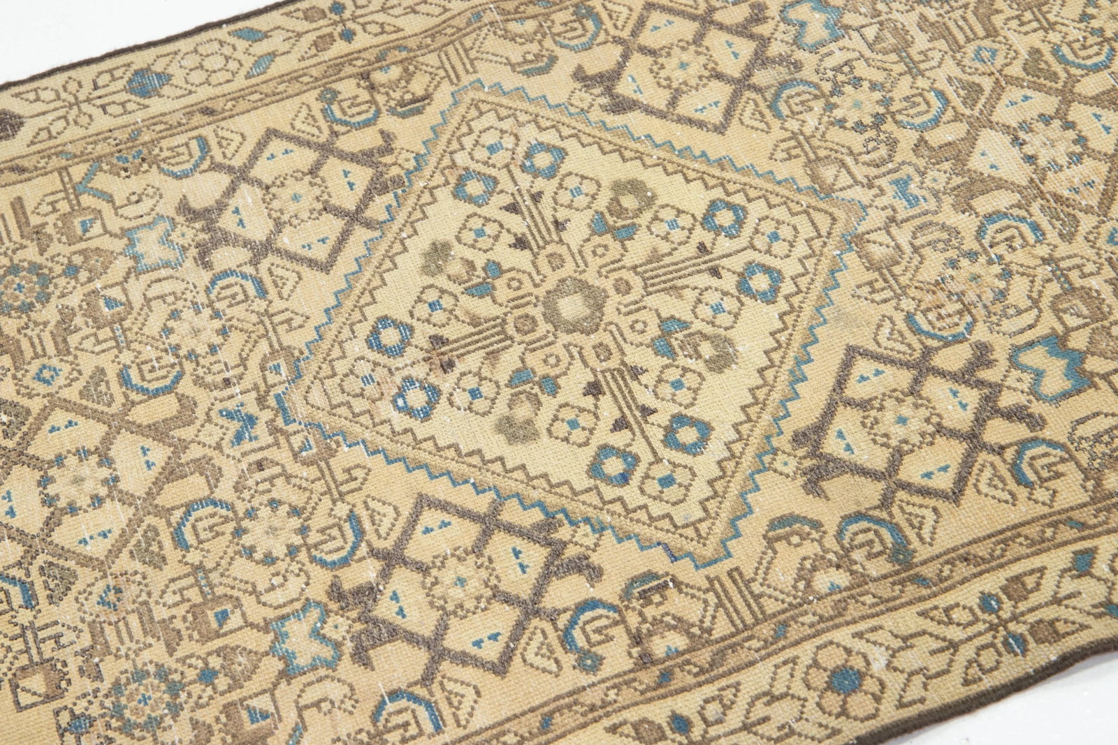 Vintage Persian Beige Wool Rug With Allover Design - 4