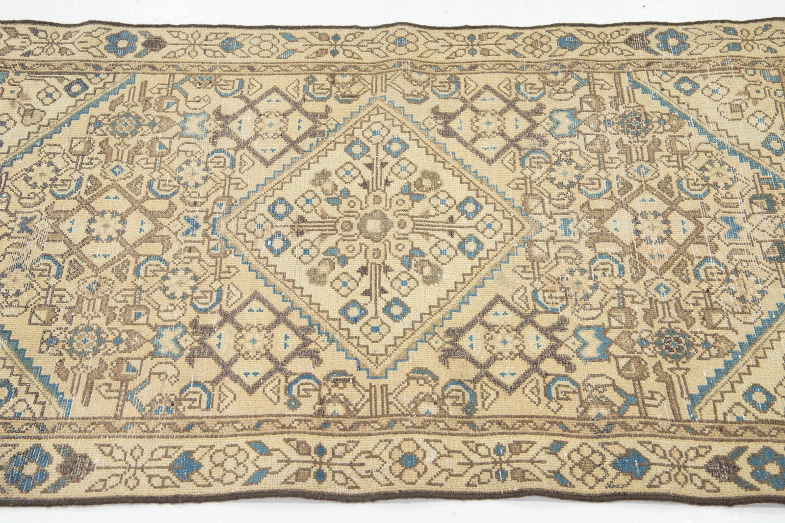 Vintage Persian Beige Wool Rug With Allover Design - 6