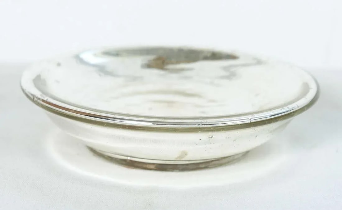 Mercury Glass Cups And Saucers - Service for 3 - 5