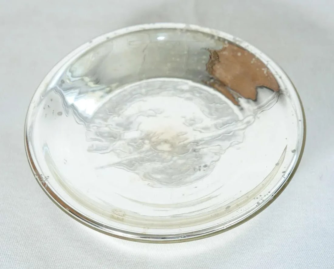 Mercury Glass Cups And Saucers - Service for 3 - 6