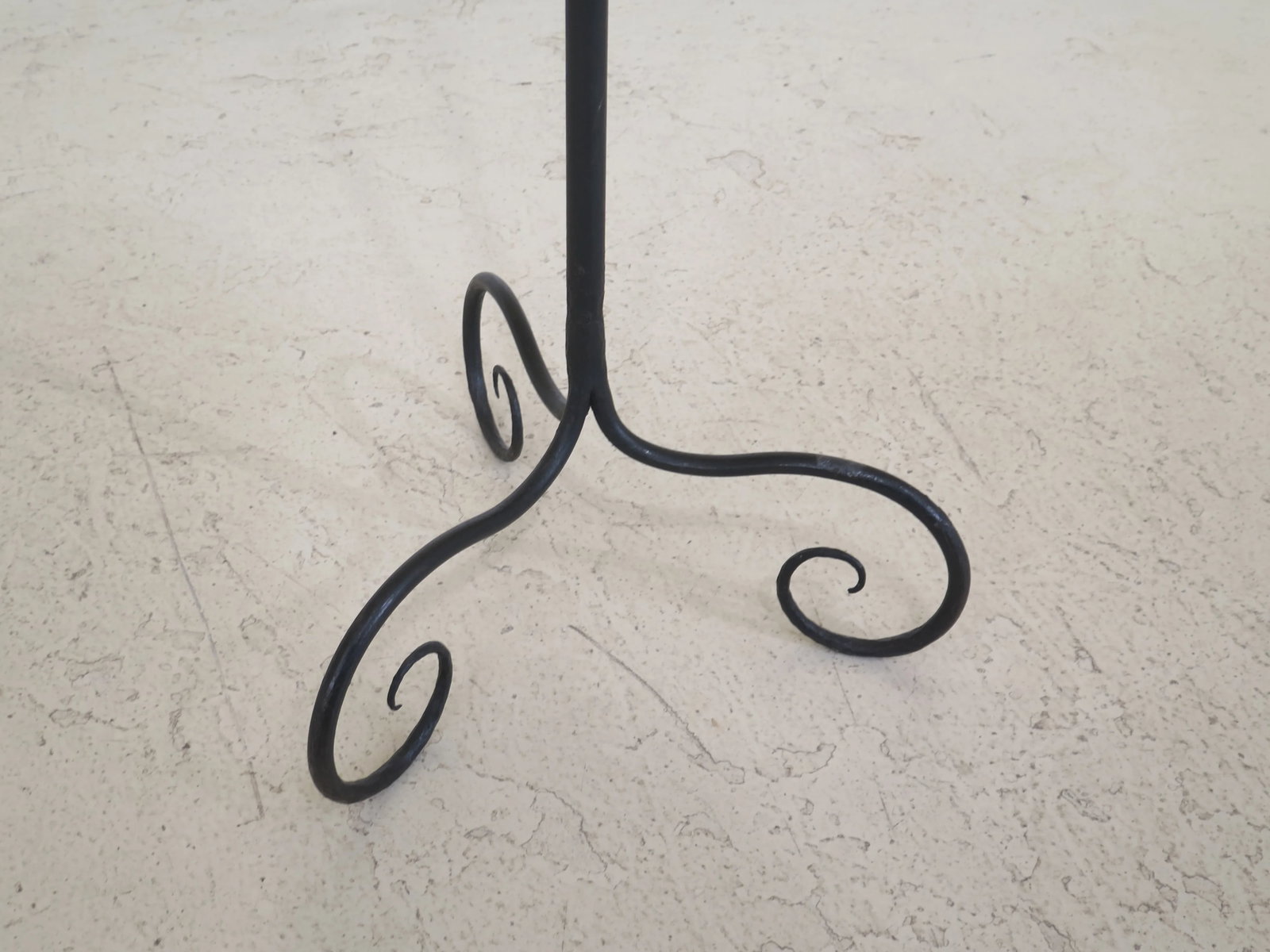 Hand Crafted Wrought Iron Tall Candlestick - 2