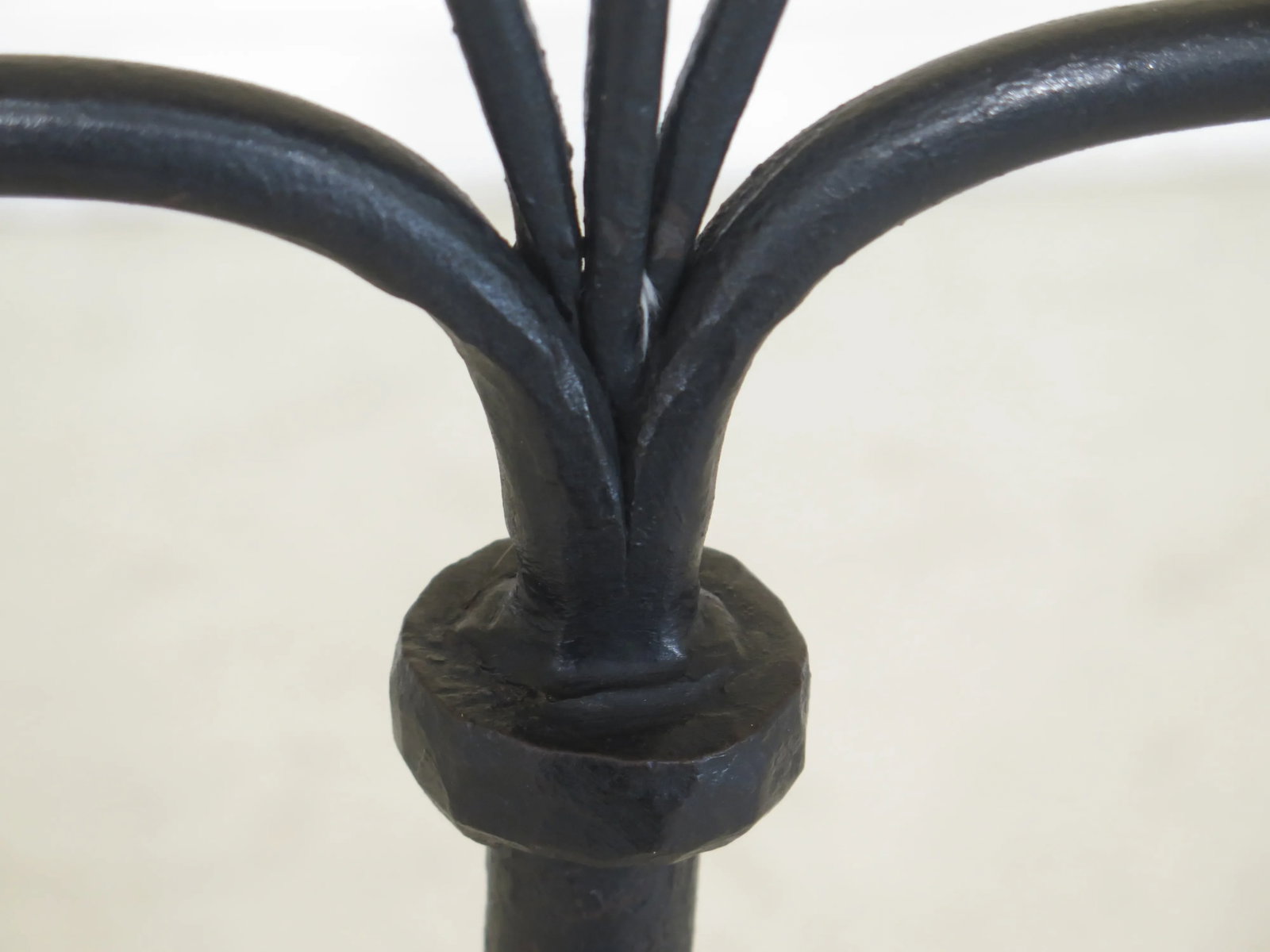 Hand Crafted Wrought Iron Tall Candlestick - 6
