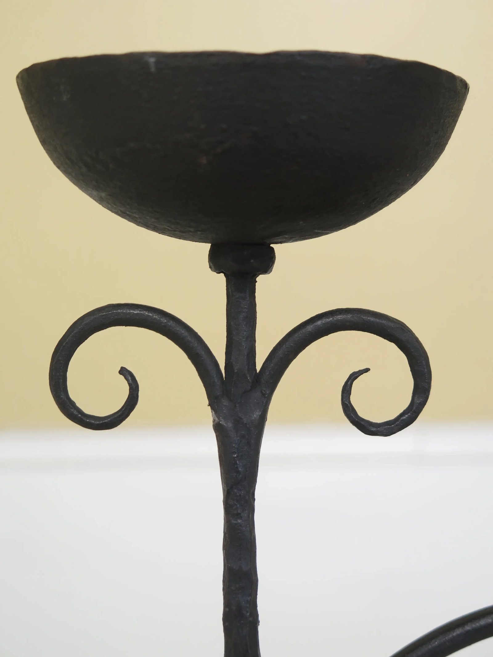 Hand Crafted Wrought Iron Tall Candlestick - 8