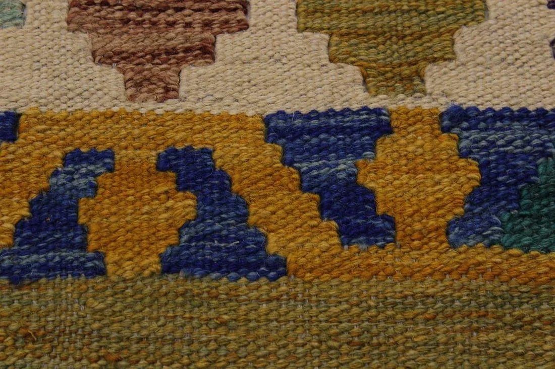 1990s Abstract Hand-Woven Kilim Wool Runner - 2'11'' * 9'7'' - 6