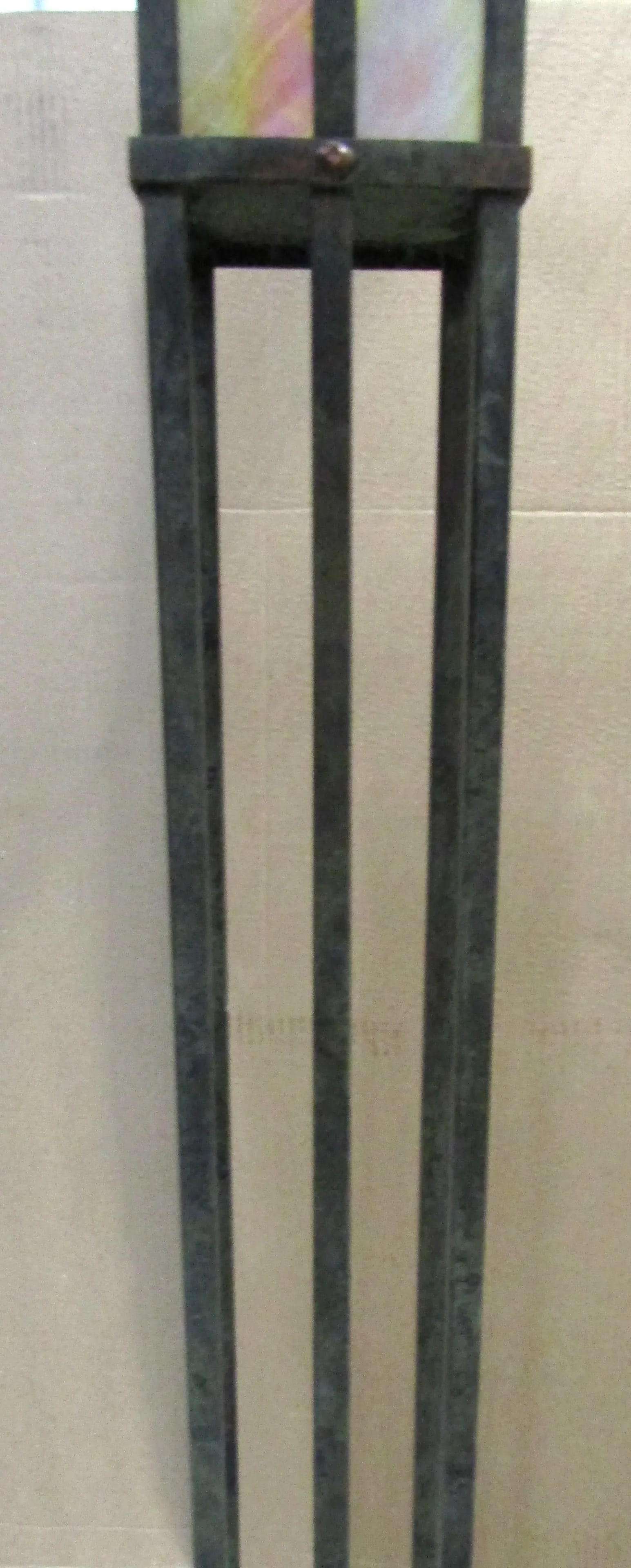 1970s Craftsman Mission Style Metal and Mica Torchier Floor Lamp - 6