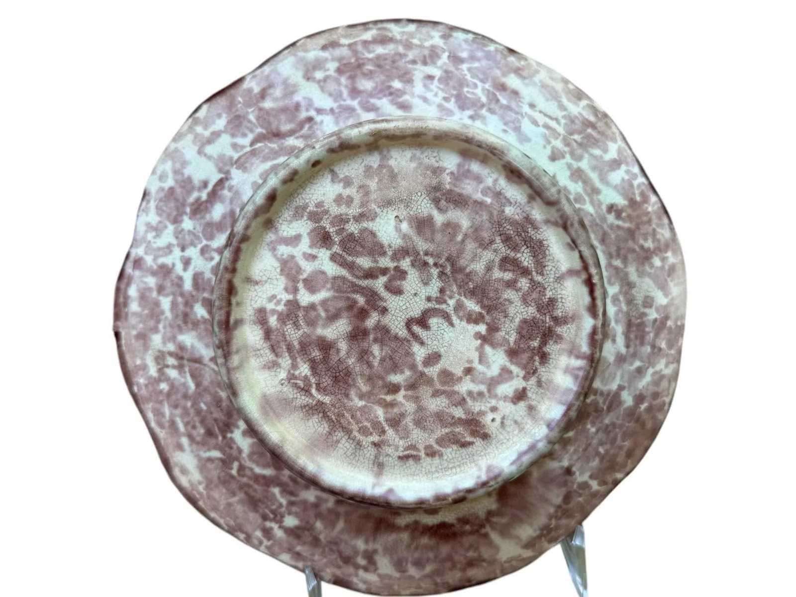 Majolica Antique 19th Century Grape Leaf Plate - 4