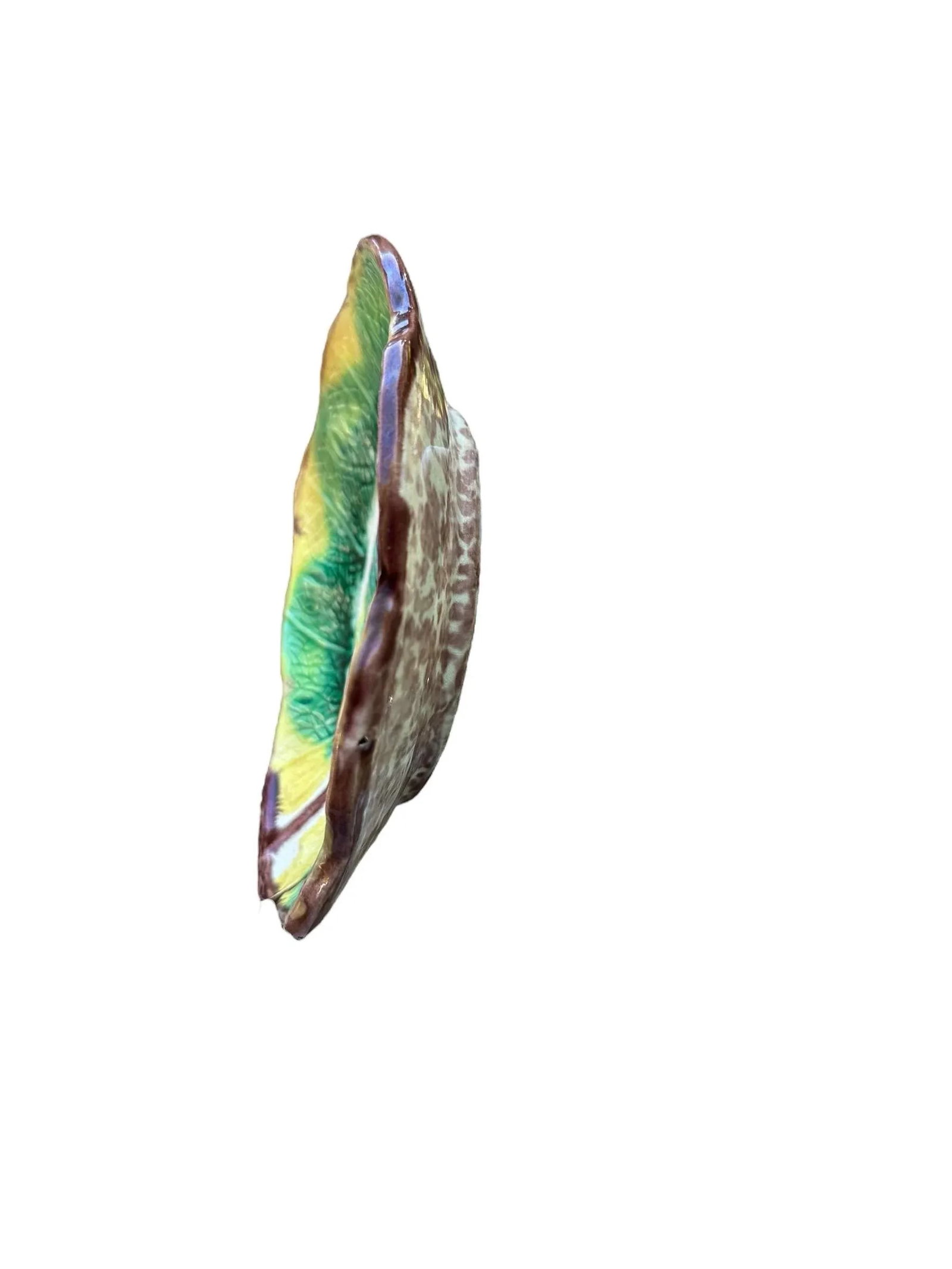 Majolica Antique 19th Century Grape Leaf Plate - 8