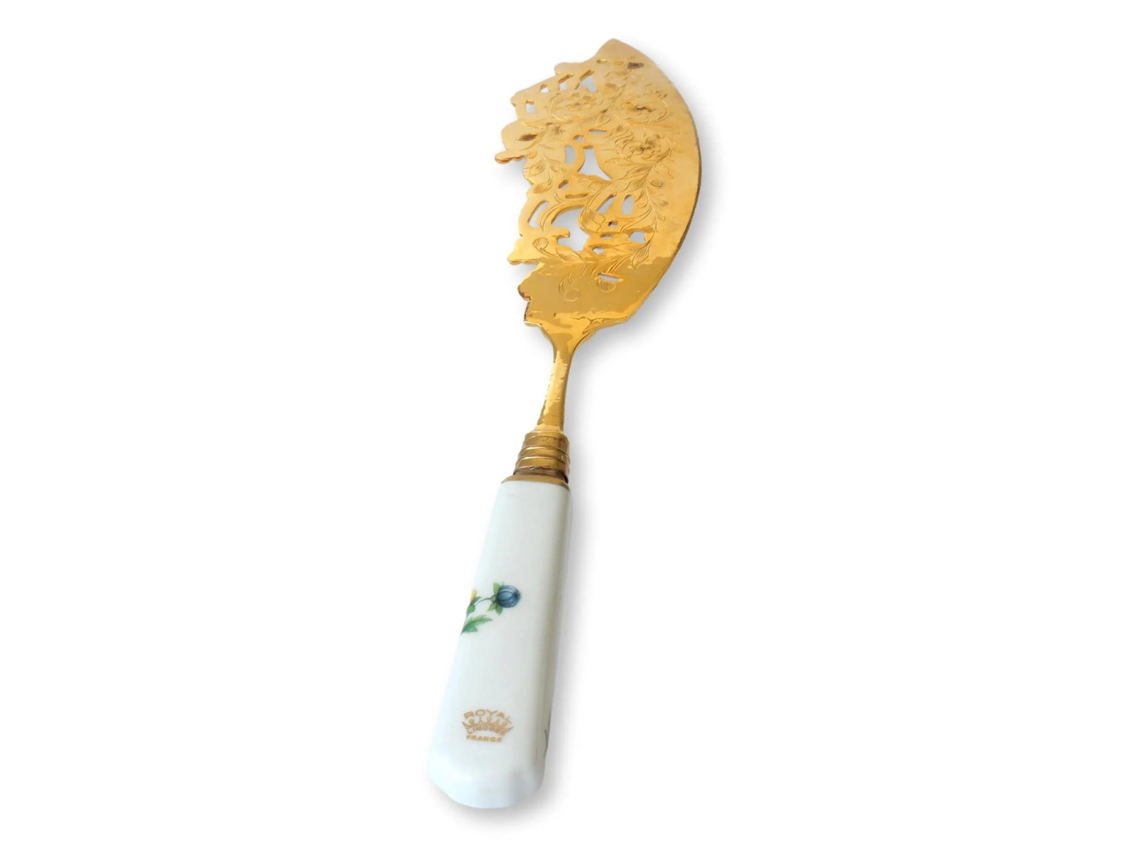 Limoges Gilded Porcelain Handle Cake Server - 2