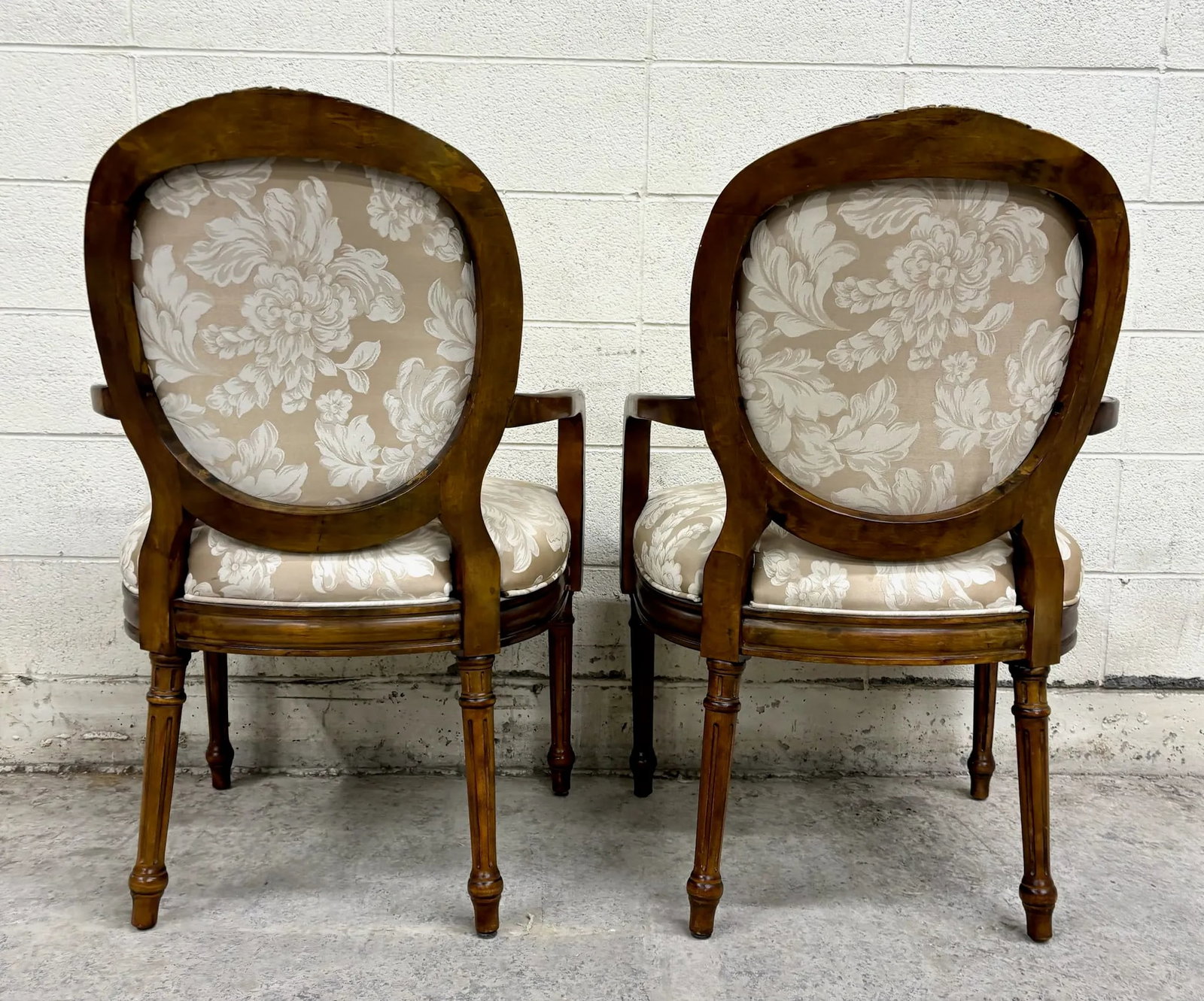 Vintage Dongguan French Louis XVI Style Armchairs or Bergere Chairs - Pair - 11