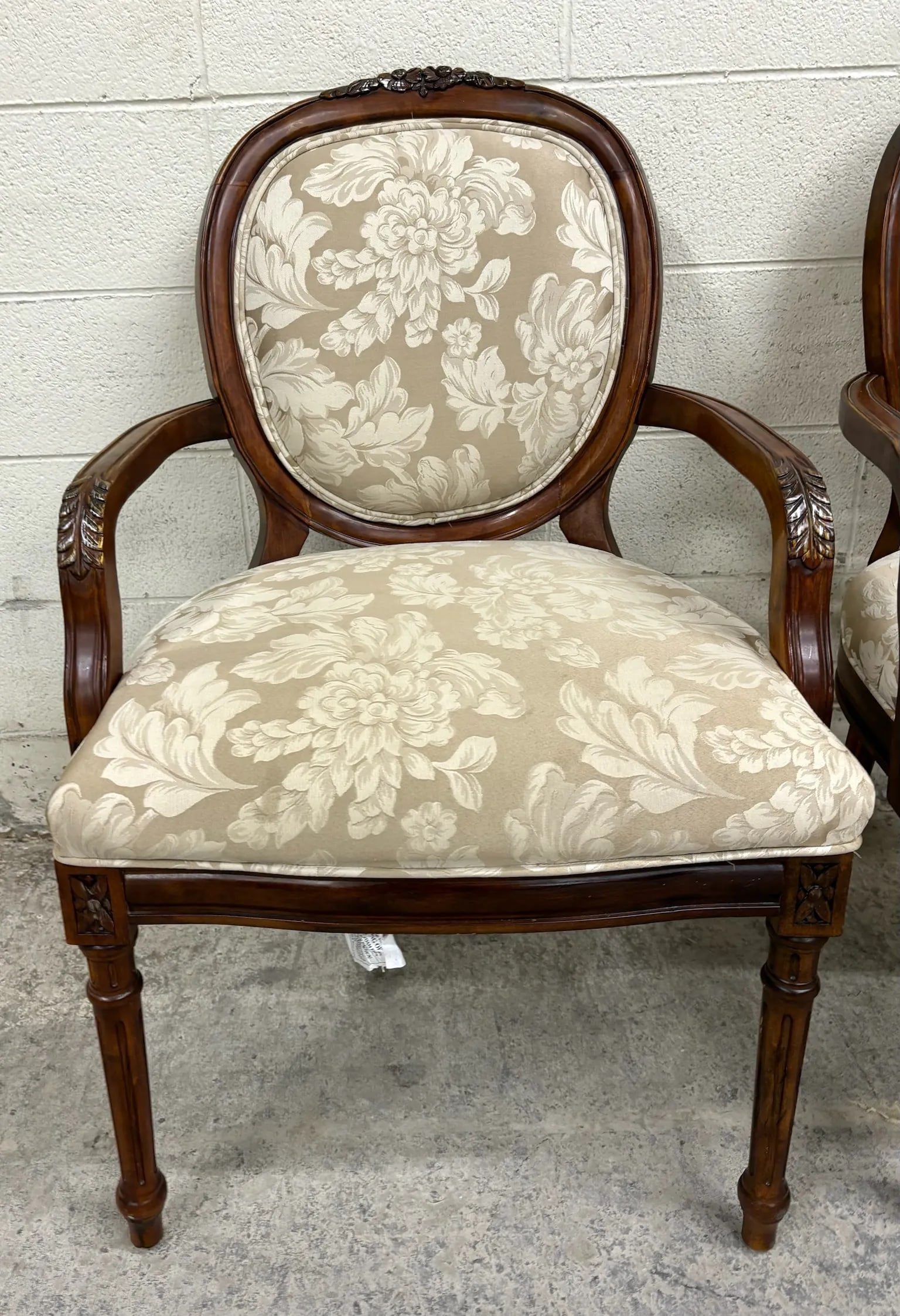 Vintage Dongguan French Louis XVI Style Armchairs or Bergere Chairs - Pair - 6