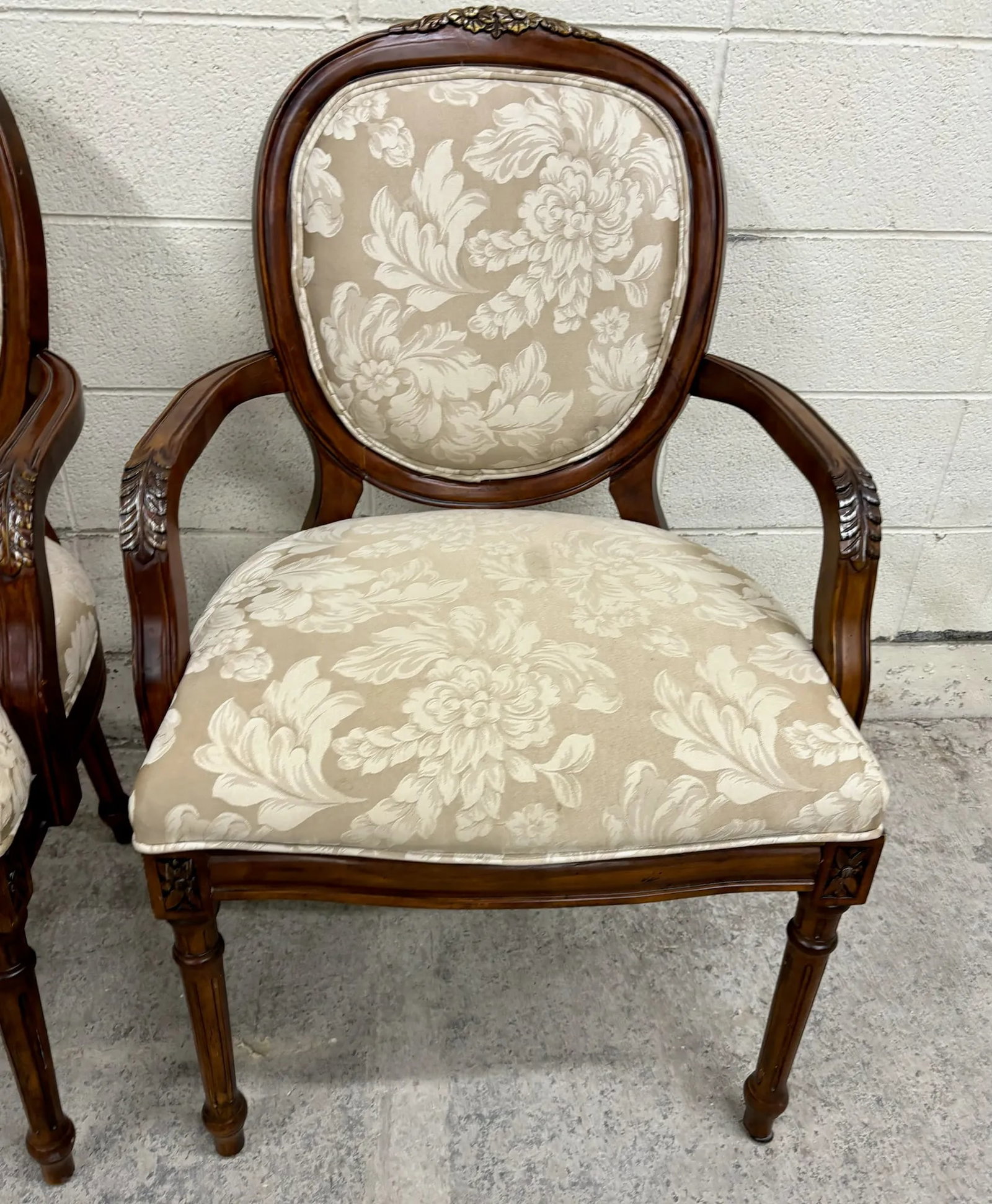 Vintage Dongguan French Louis XVI Style Armchairs or Bergere Chairs - Pair - 7