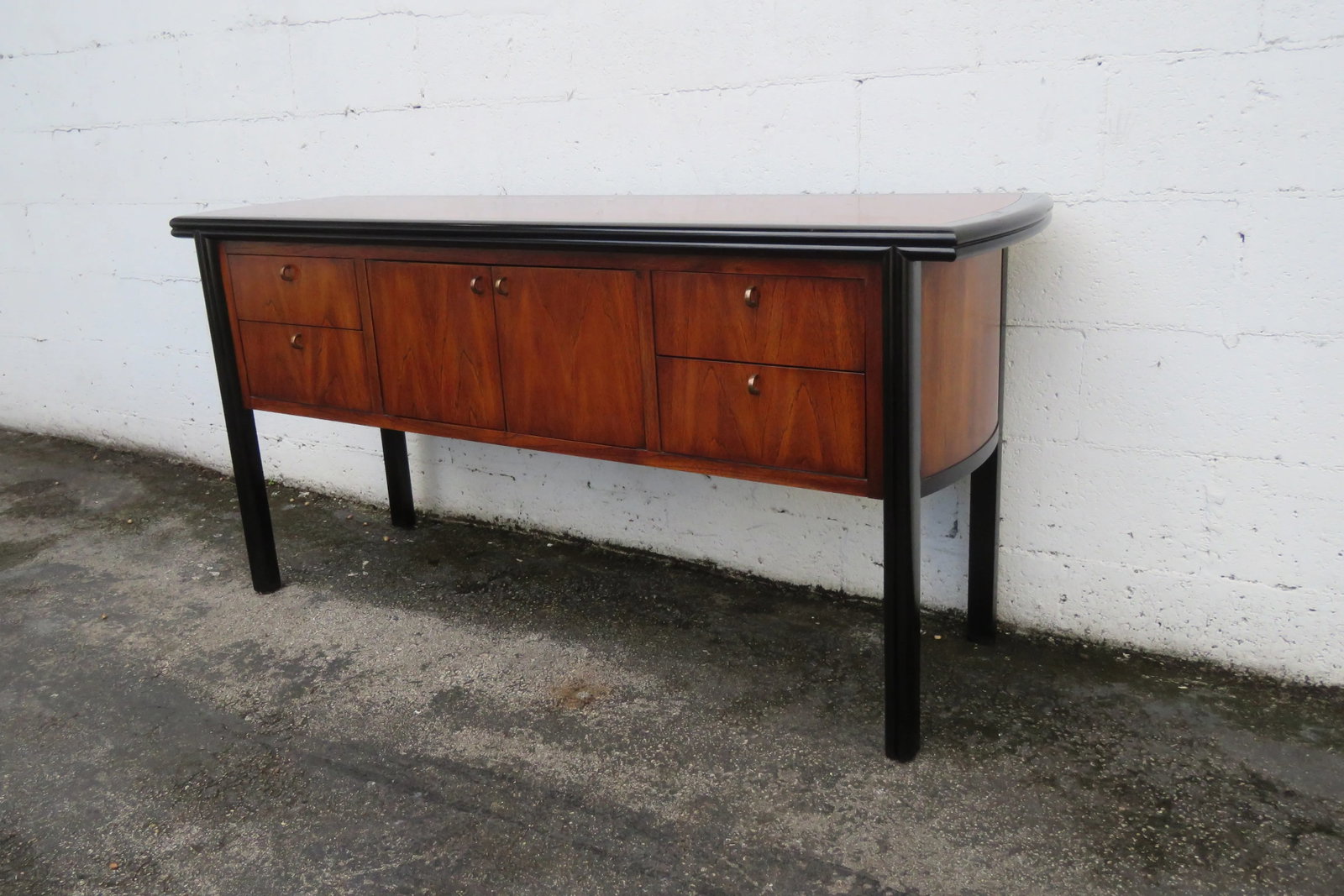Century Hollywood Regency Sideboard Buffet Tv Media Entry Console - 3