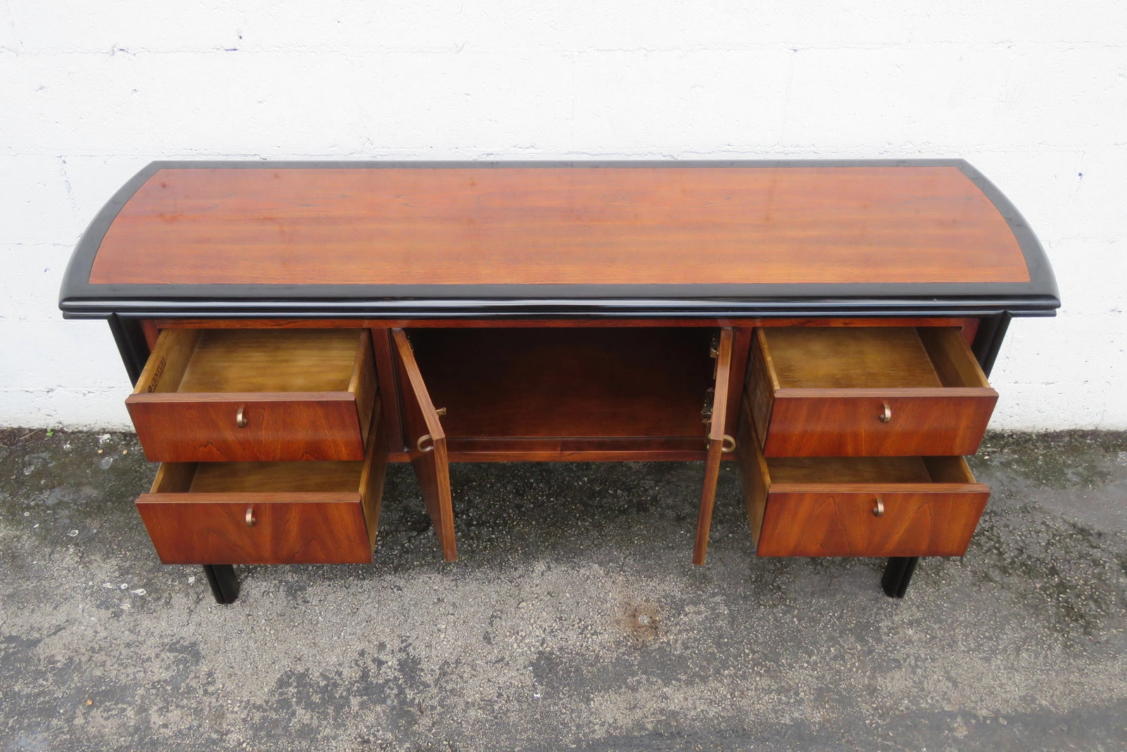 Century Hollywood Regency Sideboard Buffet Tv Media Entry Console - 4